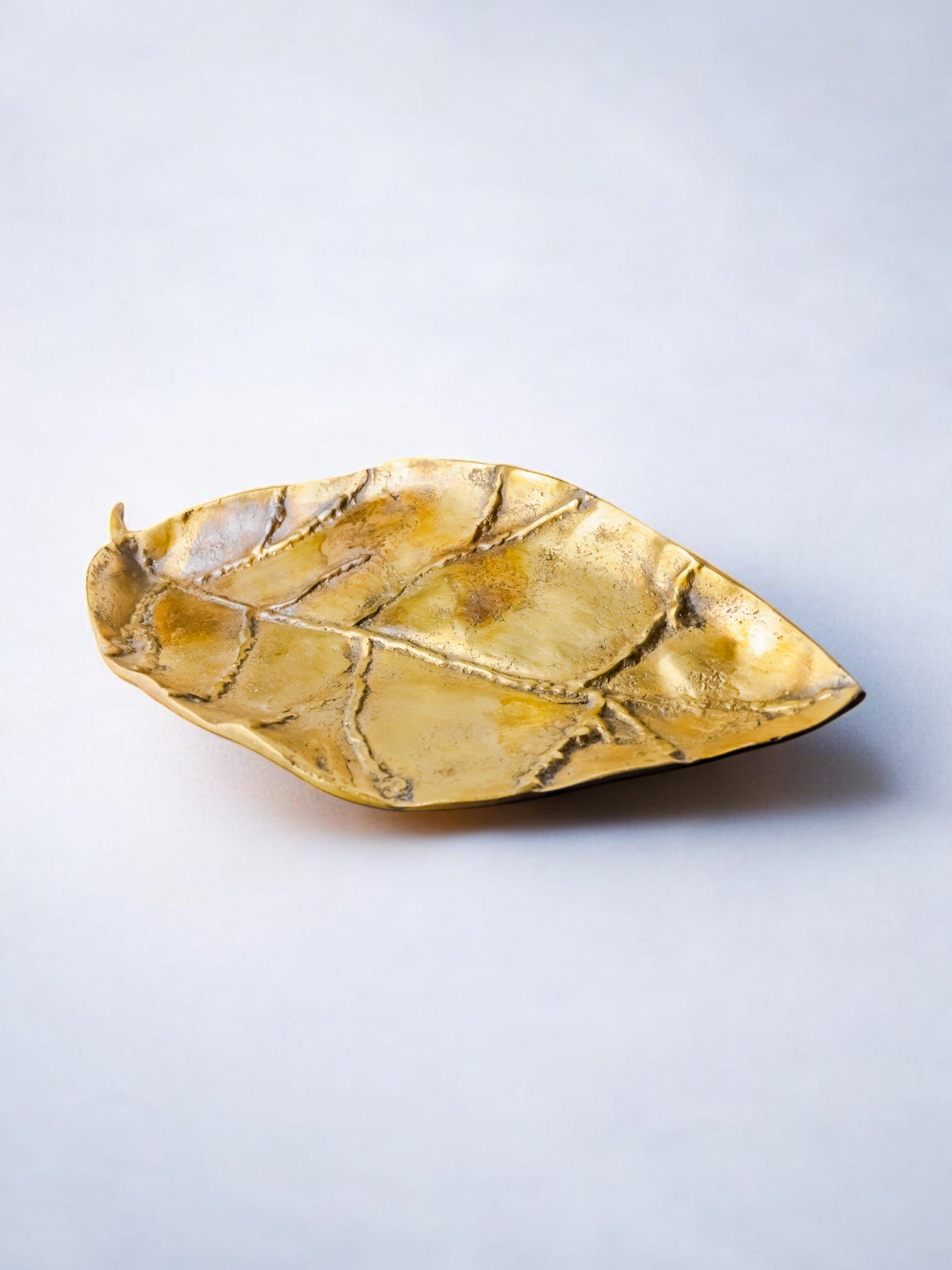 Brutalist Leaf Tray by David Marshall in bronze, 1980s