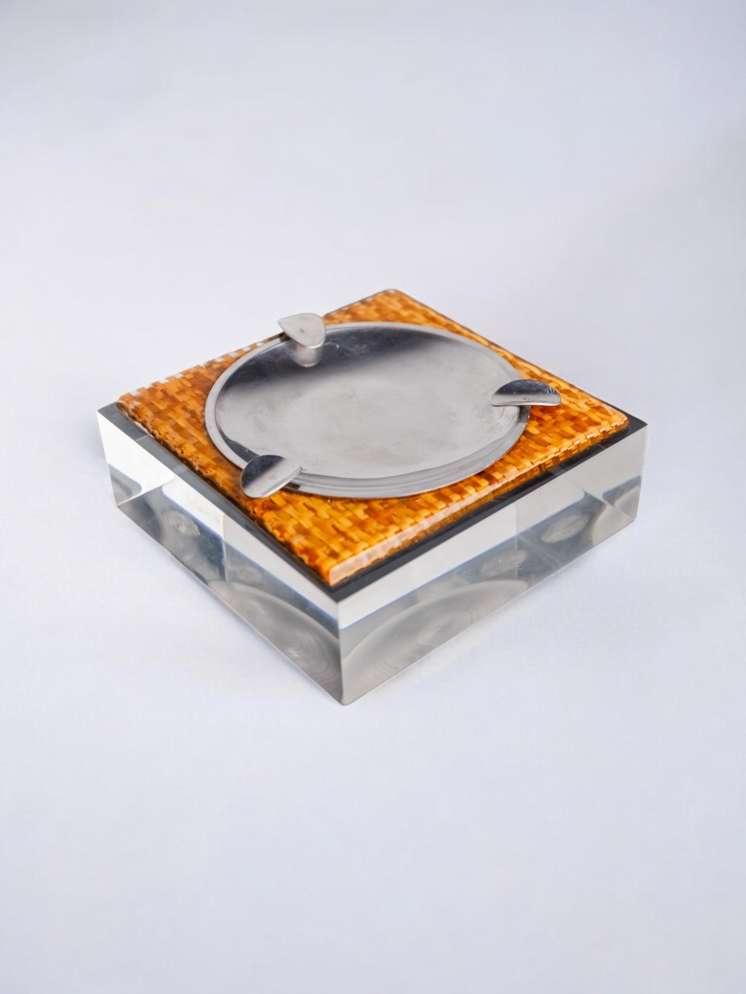 Lucite & Rattan Astray, Christian Dior Style, 1970's