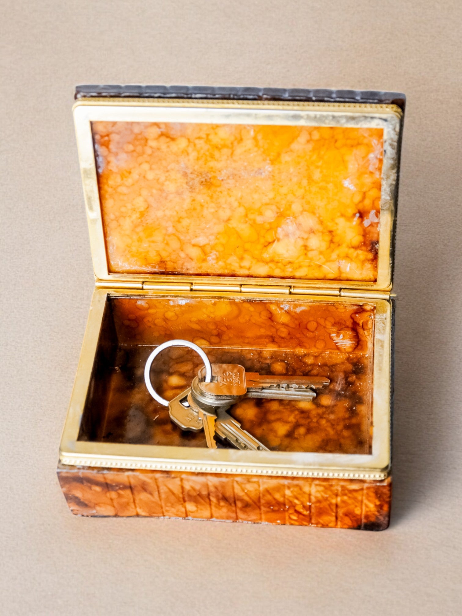 Regency Faux alabaster vanity box by Romano Bianchi, Italy, 1970's