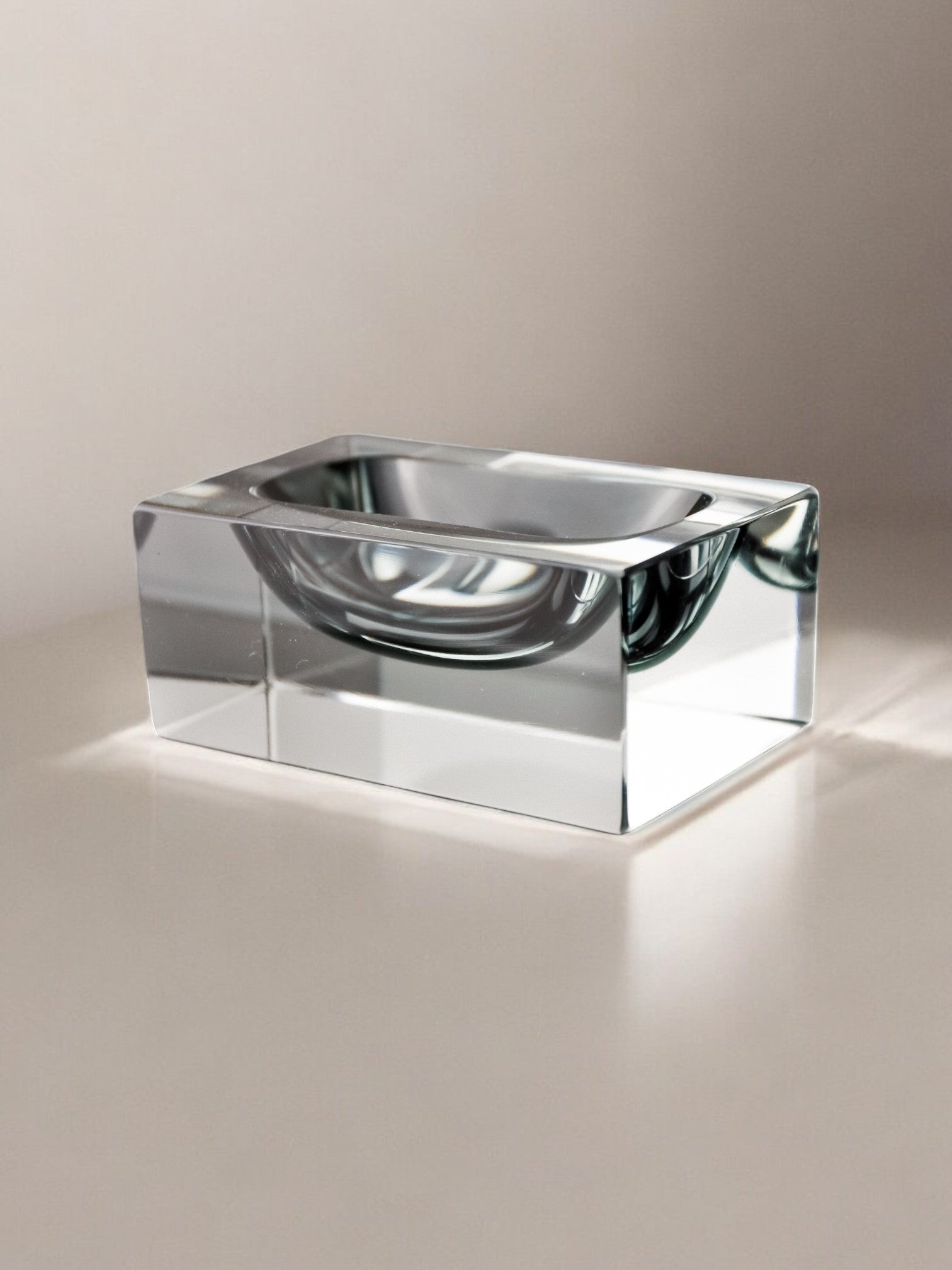 Sommerso ashtray by seguso, murano glass, italy, 1970's