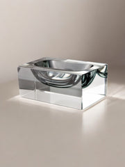 Sommerso ashtray by seguso, murano glass, italy, 1970's