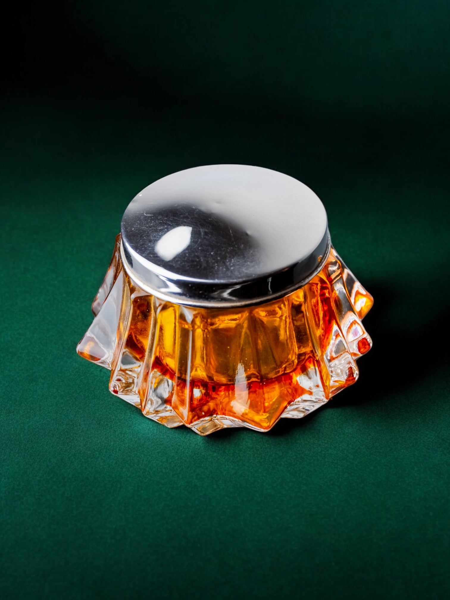Orange sommerso jewelry box , Murano glass, Italy, 1970's