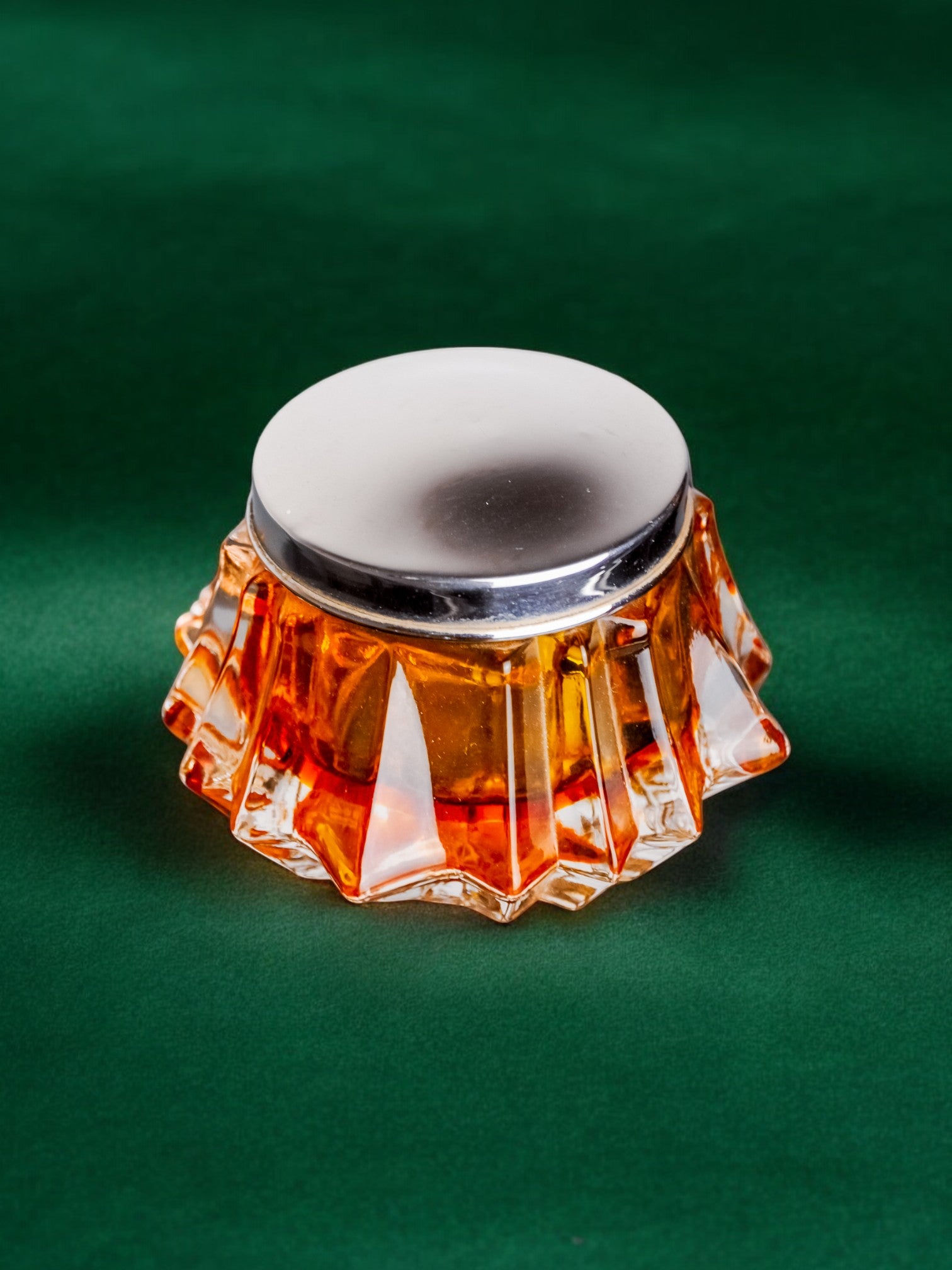 Orange sommerso jewelry box , Murano glass, Italy, 1970's