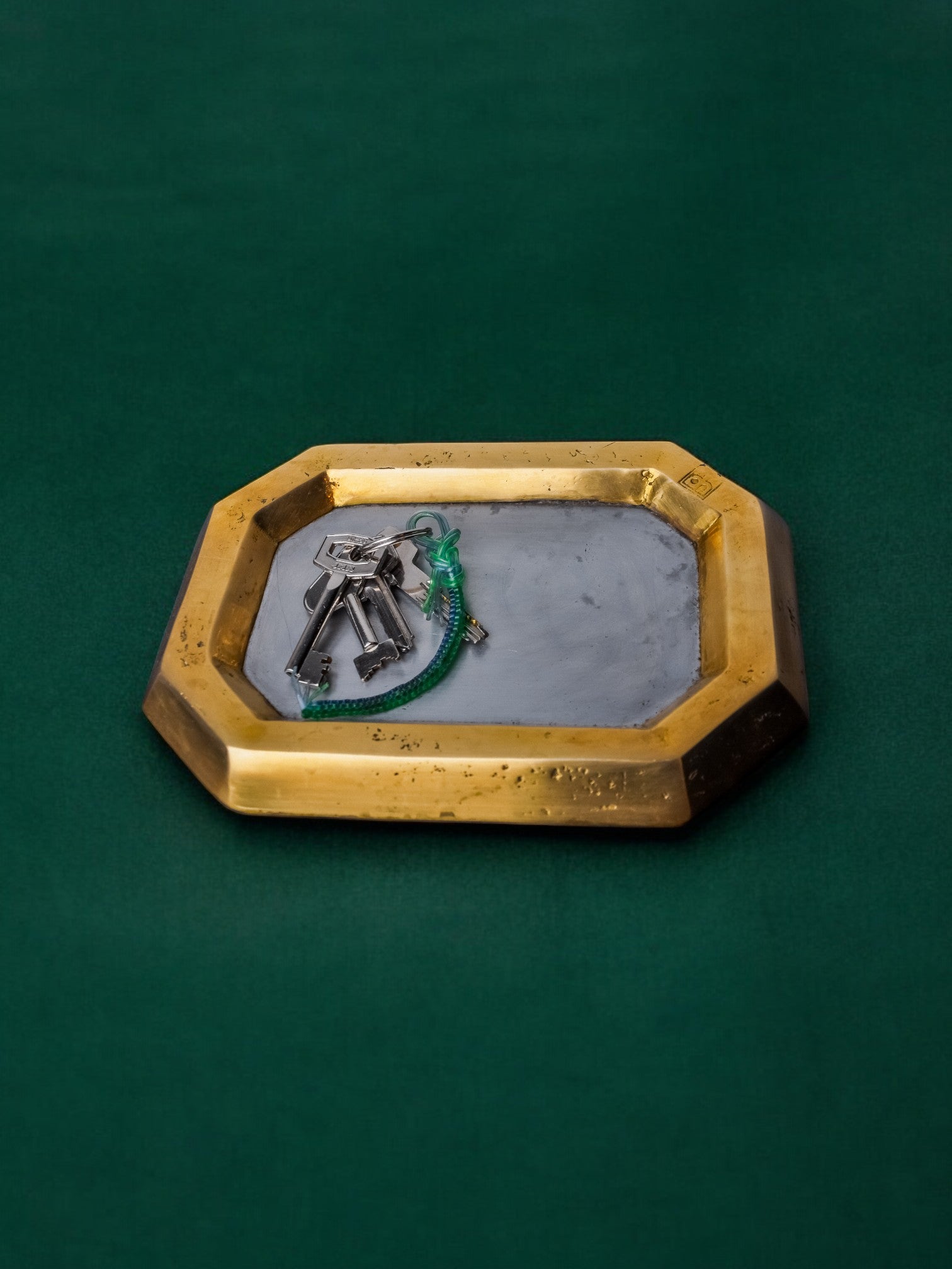 Brutalist ashtray by David Marshall, bronze and brass, 1970's