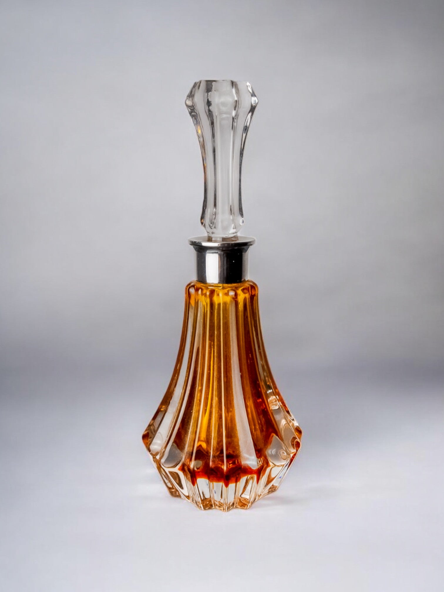 Orange sommerso perfume bottle , Murano glass, Italy, 1970's