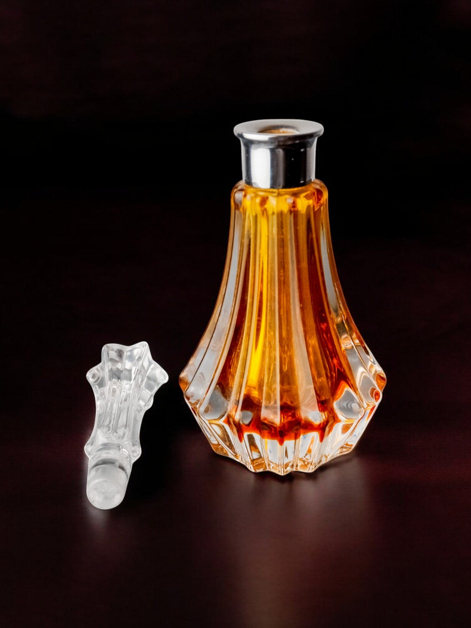 Orange sommerso perfume bottle , Murano glass, Italy, 1970's