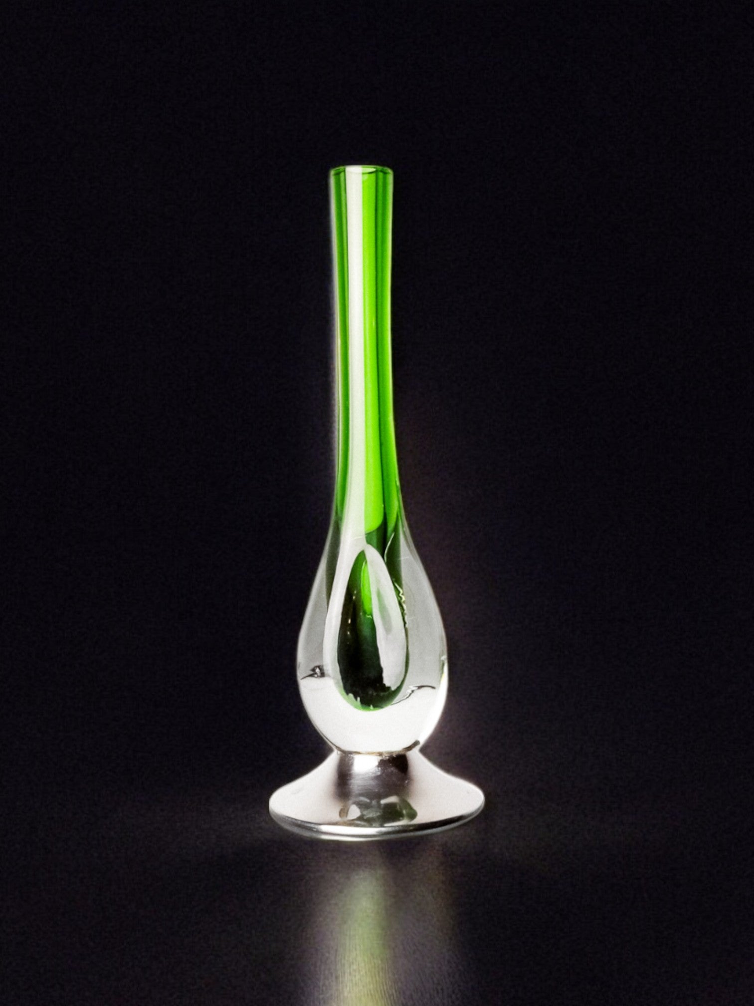 Green sommerso soliflor vase by seguso, murano, italy, 1970's