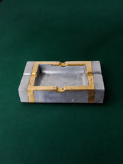 Brutalist ashtray by David Marshall, bronze and brass, Spain, 1970