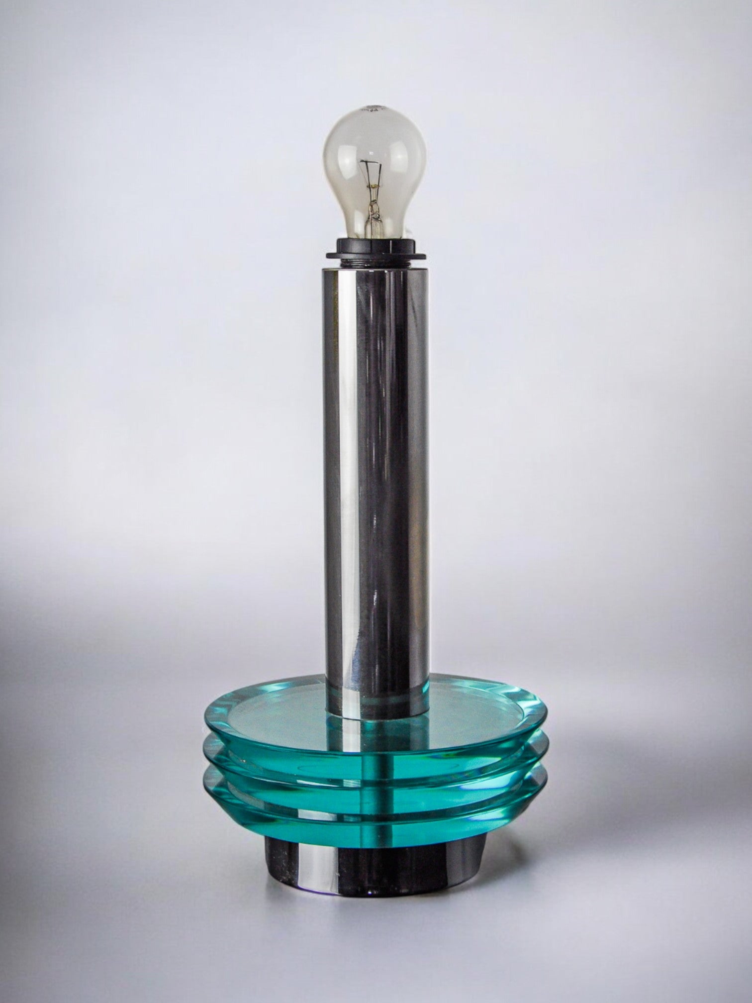 Space-age lamp by Zero Quattro, blue murano glass, Italy, 1970