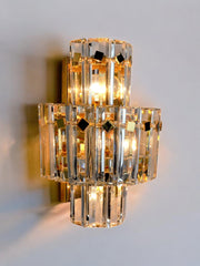 Kinkeldey wall lamp, cut crystals, 3 levels, Germany, 1970