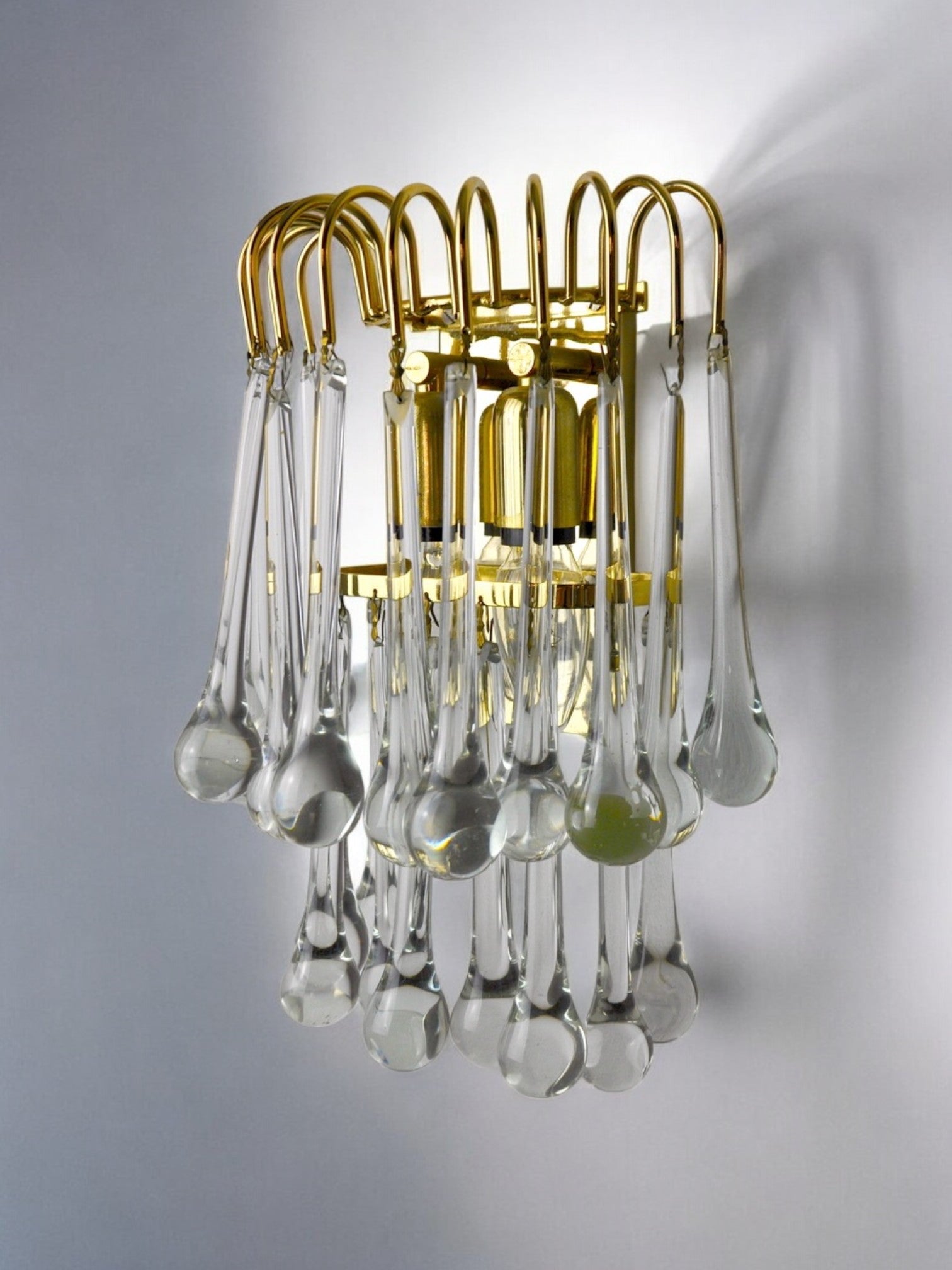 Drops wall lamp by Venini, murano glass, italy, 1960