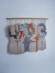 Textured macrame wall tapestry, folk art, Spain, 1970's