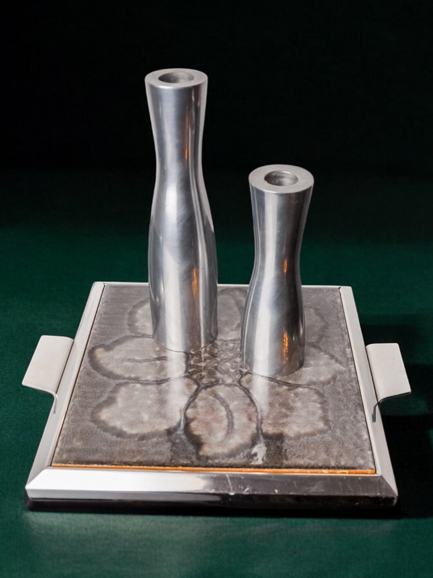 Space age floral grey ceramic trivet, spain, 1970's