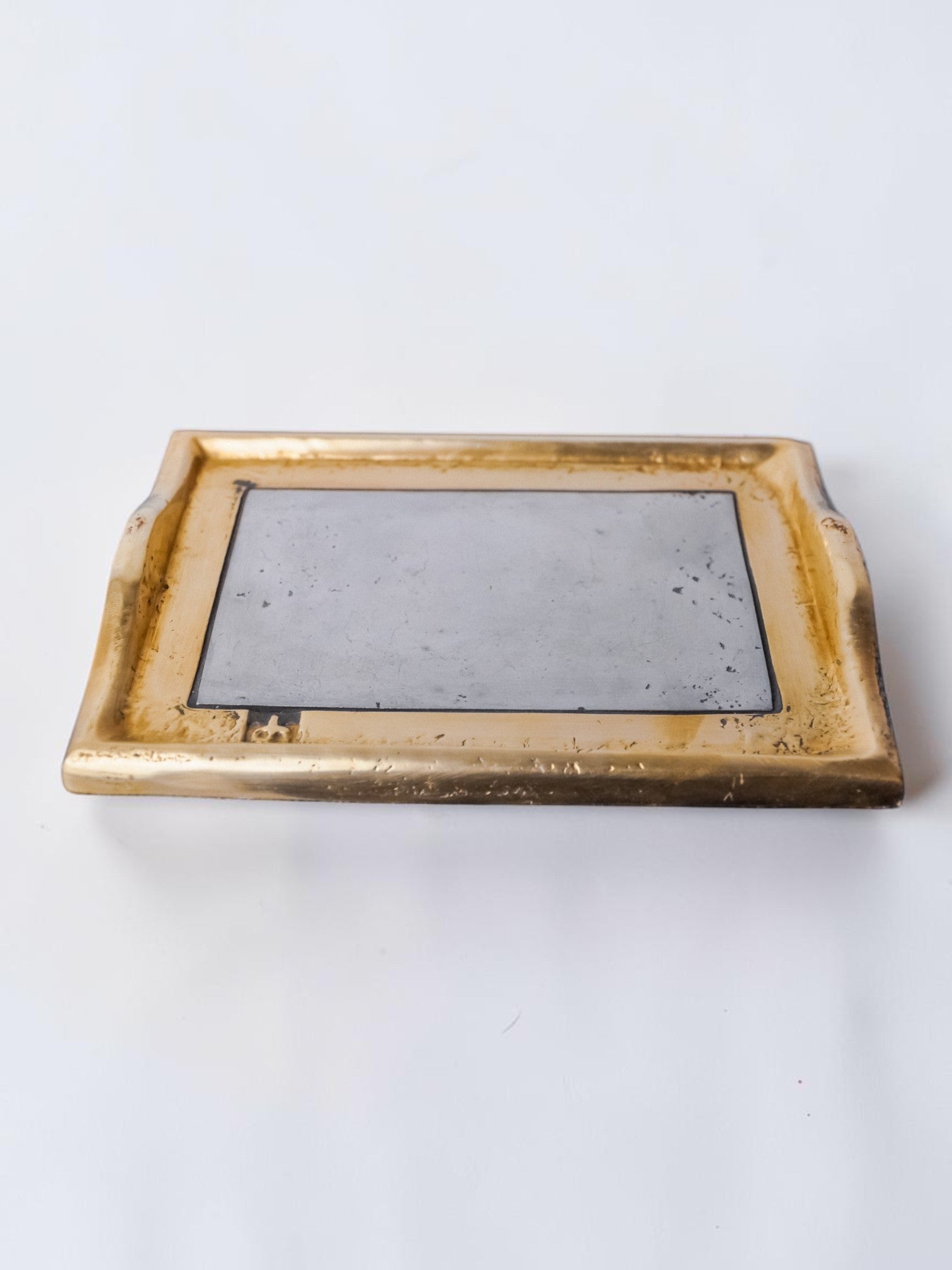 Brutalist pocket emptier by David Marshall, bronze and aluminum, Spain, 1980