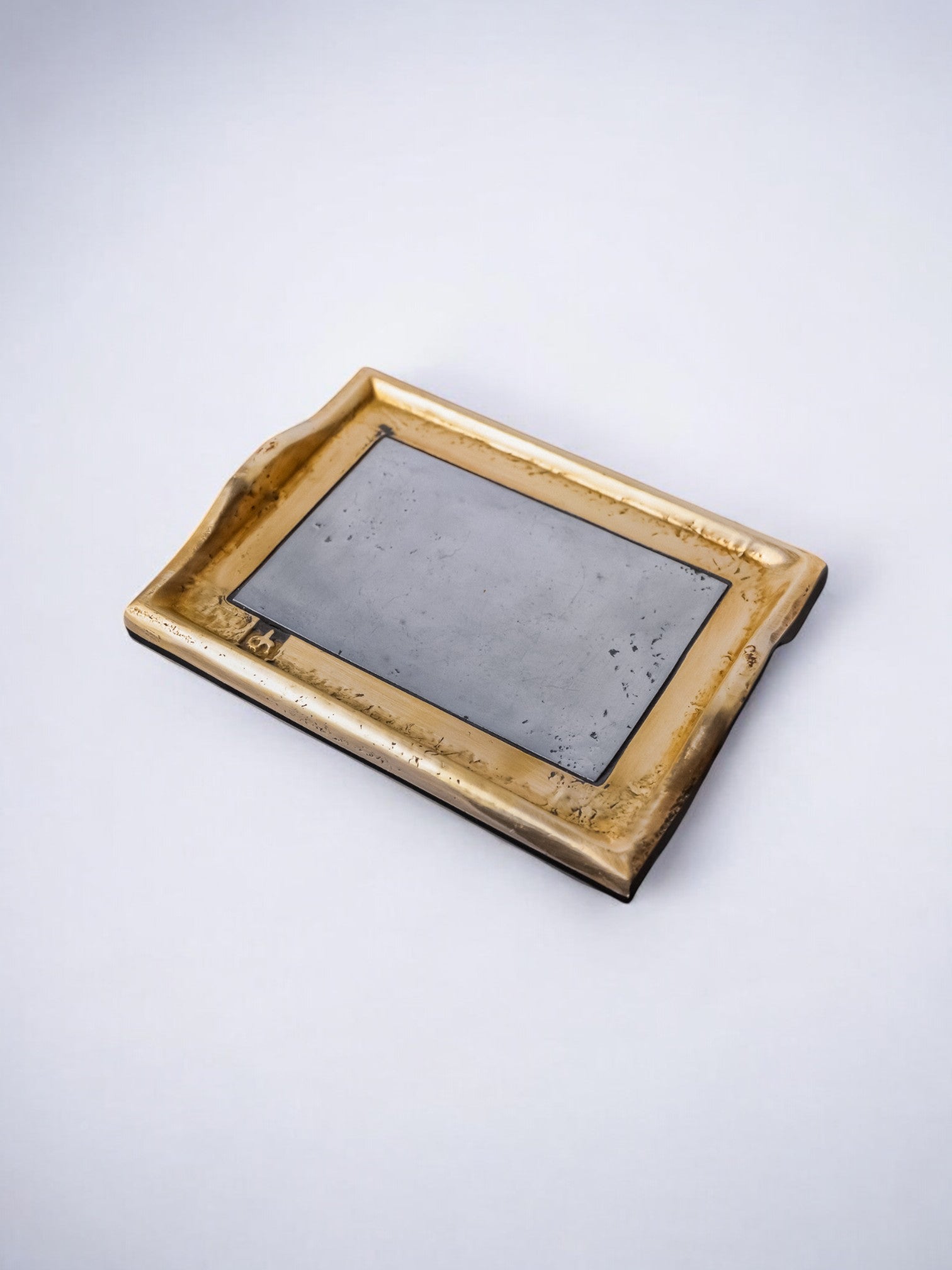 Brutalist pocket emptier by David Marshall, bronze and aluminum, Spain, 1980