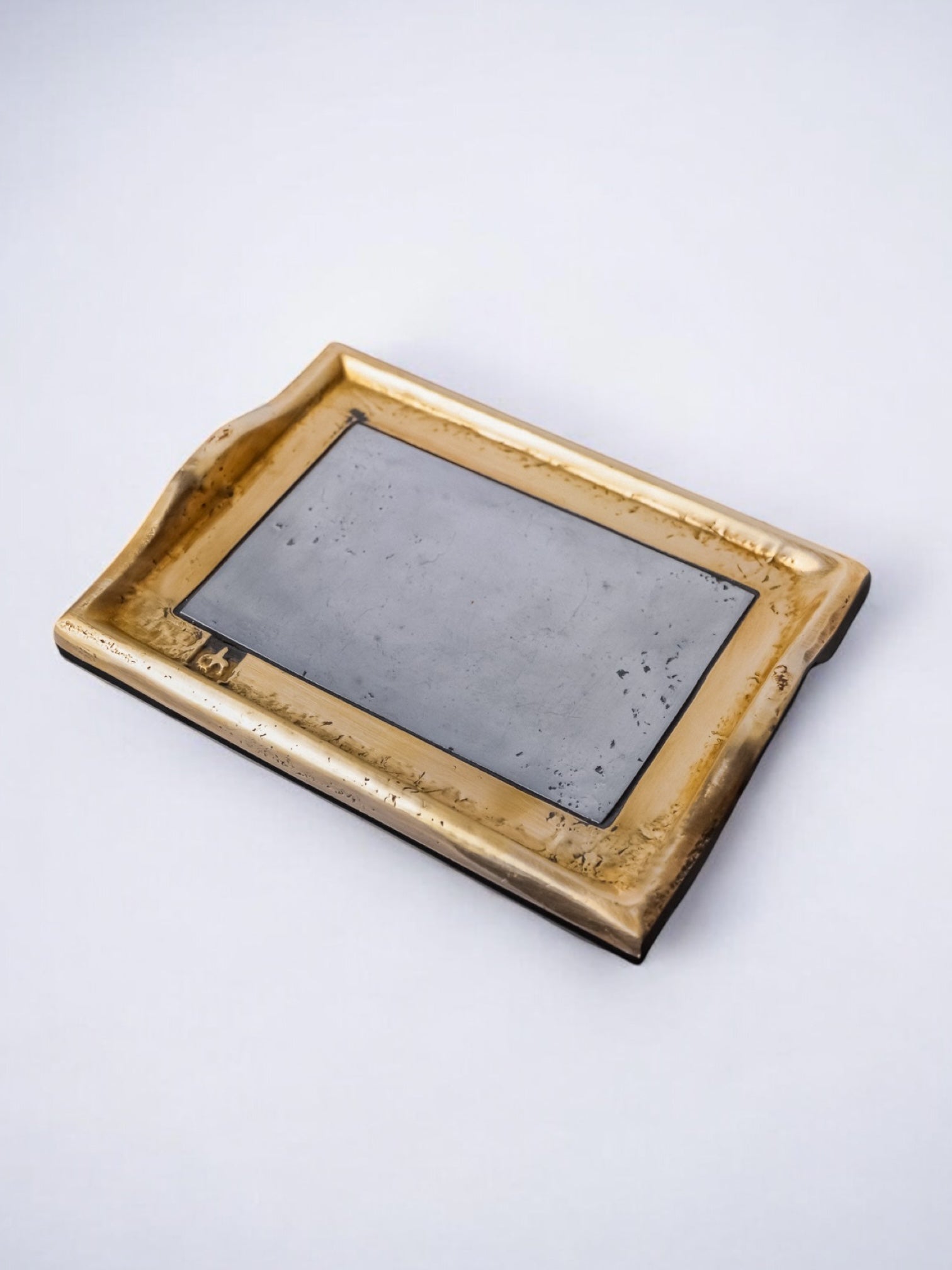 Brutalist pocket emptier by David Marshall, bronze and aluminum, Spain, 1980