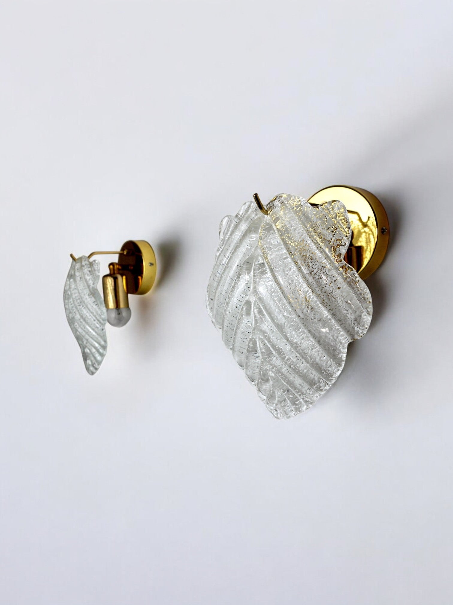 Pair of "Leaf" sconces by Murano Mazzega Italy, 1970