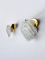 Pair of "Leaf" sconces by Murano Mazzega Italy, 1970