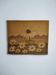 Spanish 1970s Folk Art Wool Tapestry – Sunflower Landscape
