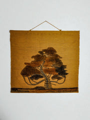 Spanish 1970s Folk Art Wool Tapestry – Tree Landscape