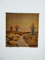 Spanish 1970s Folk Art Wool Tapestry – Desert Landscape