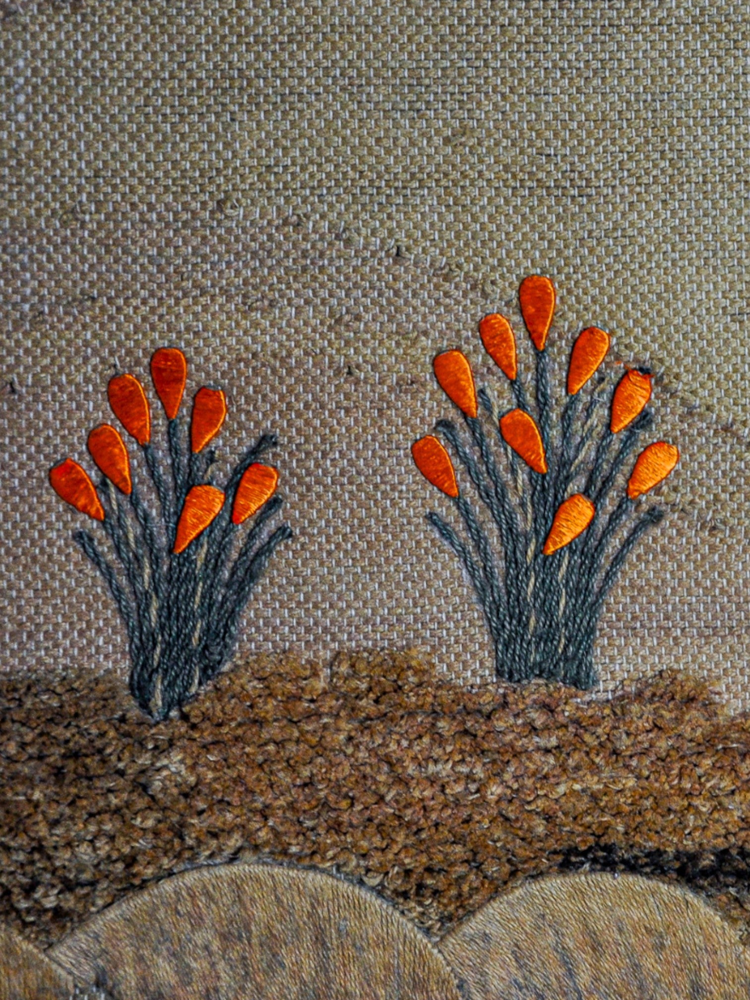 Spanish 1970s Folk Art Wool Tapestry – Desert Landscape