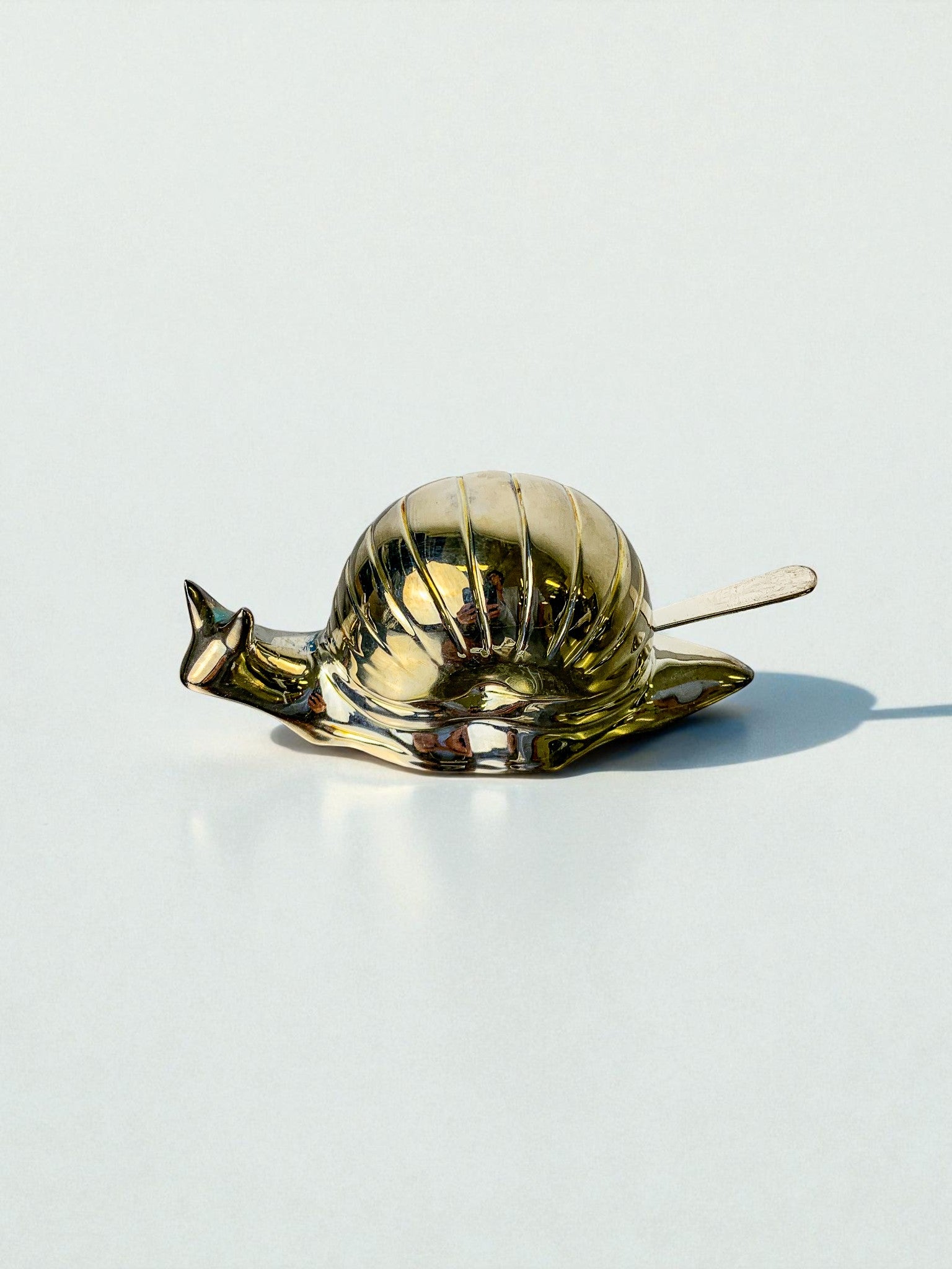 Vintage Italian Snail Butter Dish, Silver-Plated, 1970s