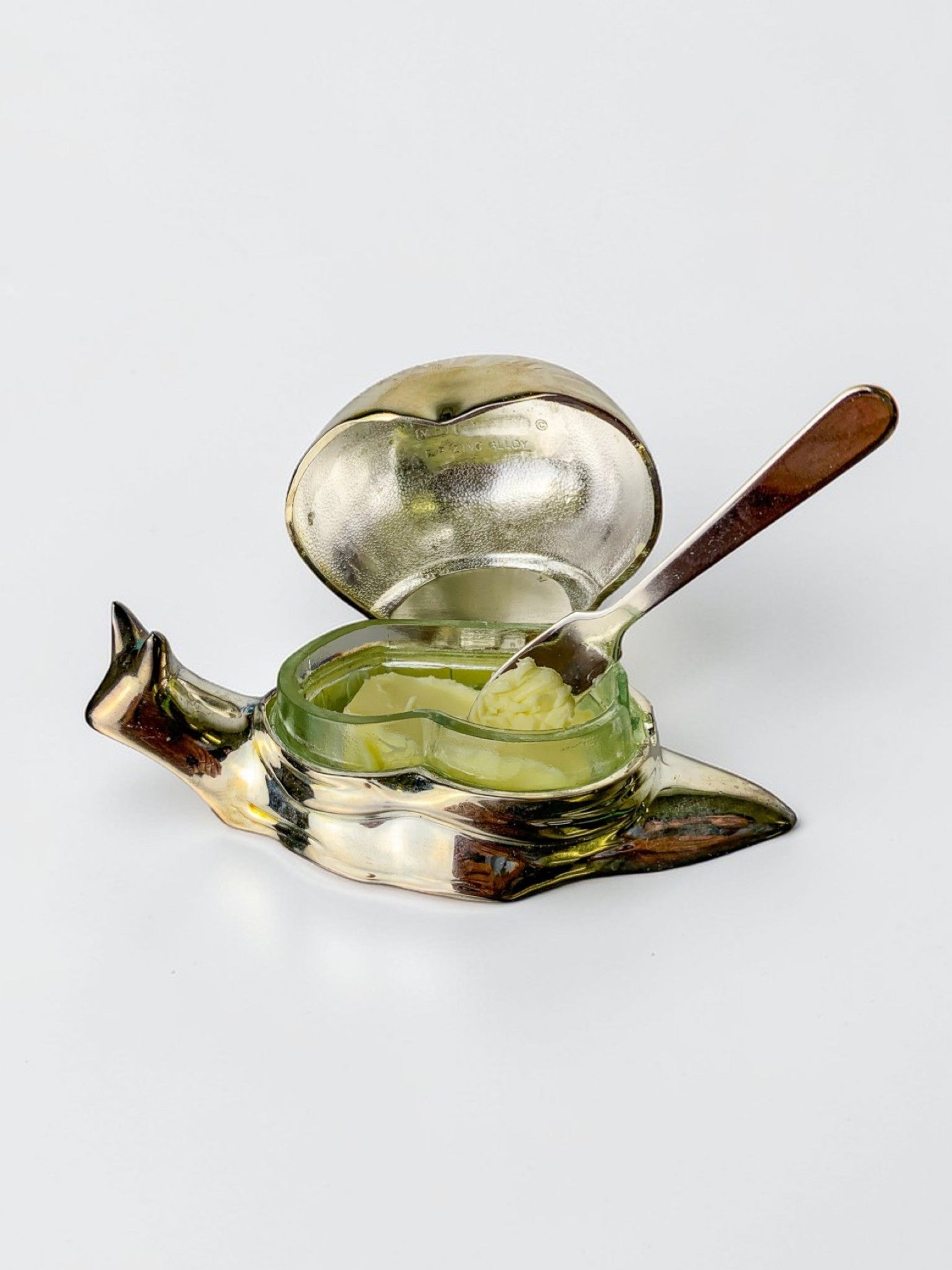 Vintage Italian Snail Butter Dish, Silver-Plated, 1970s