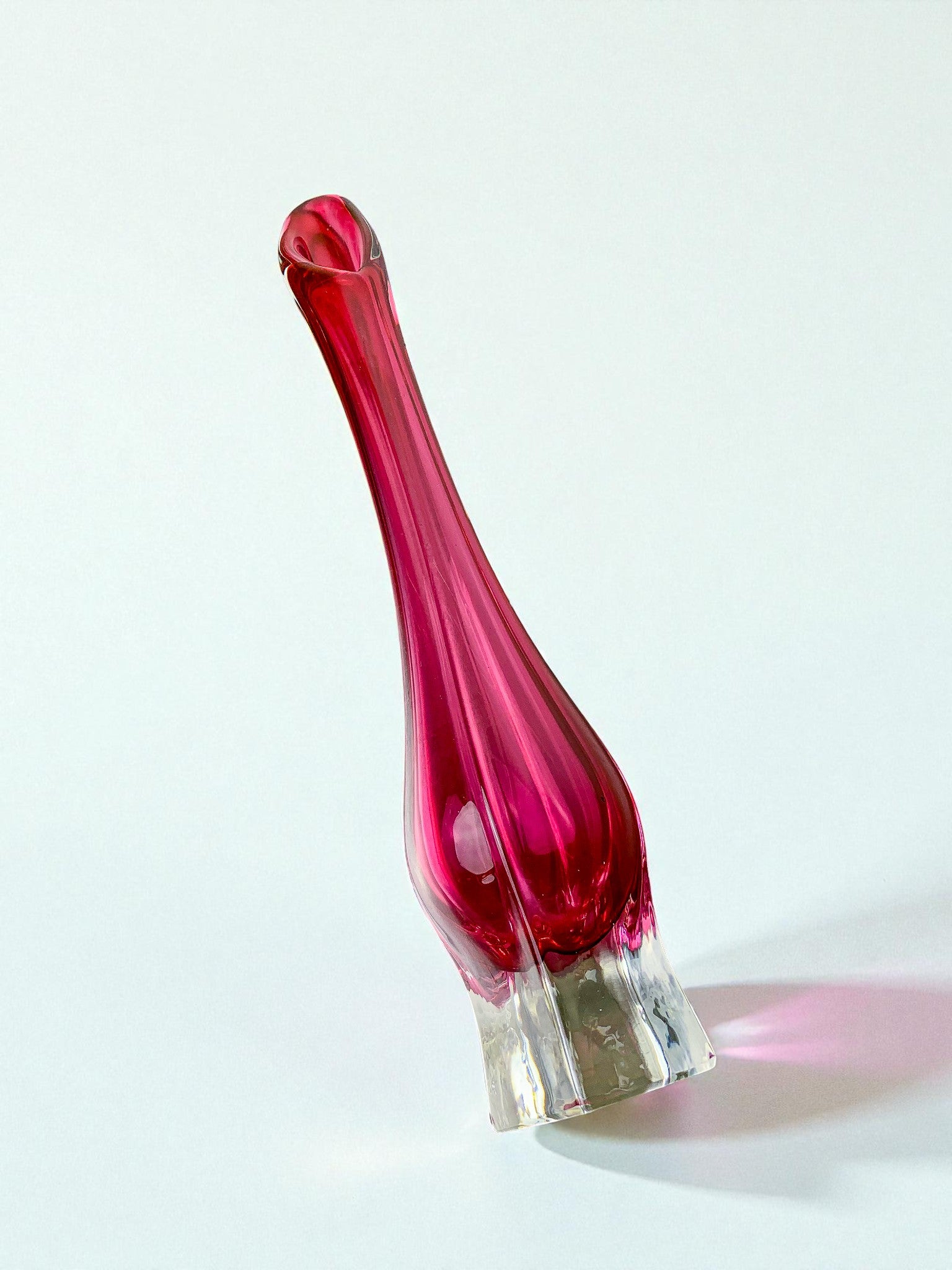 Italian Pink Sommerso Soliflor Vase by Seguso, Murano, 1970's