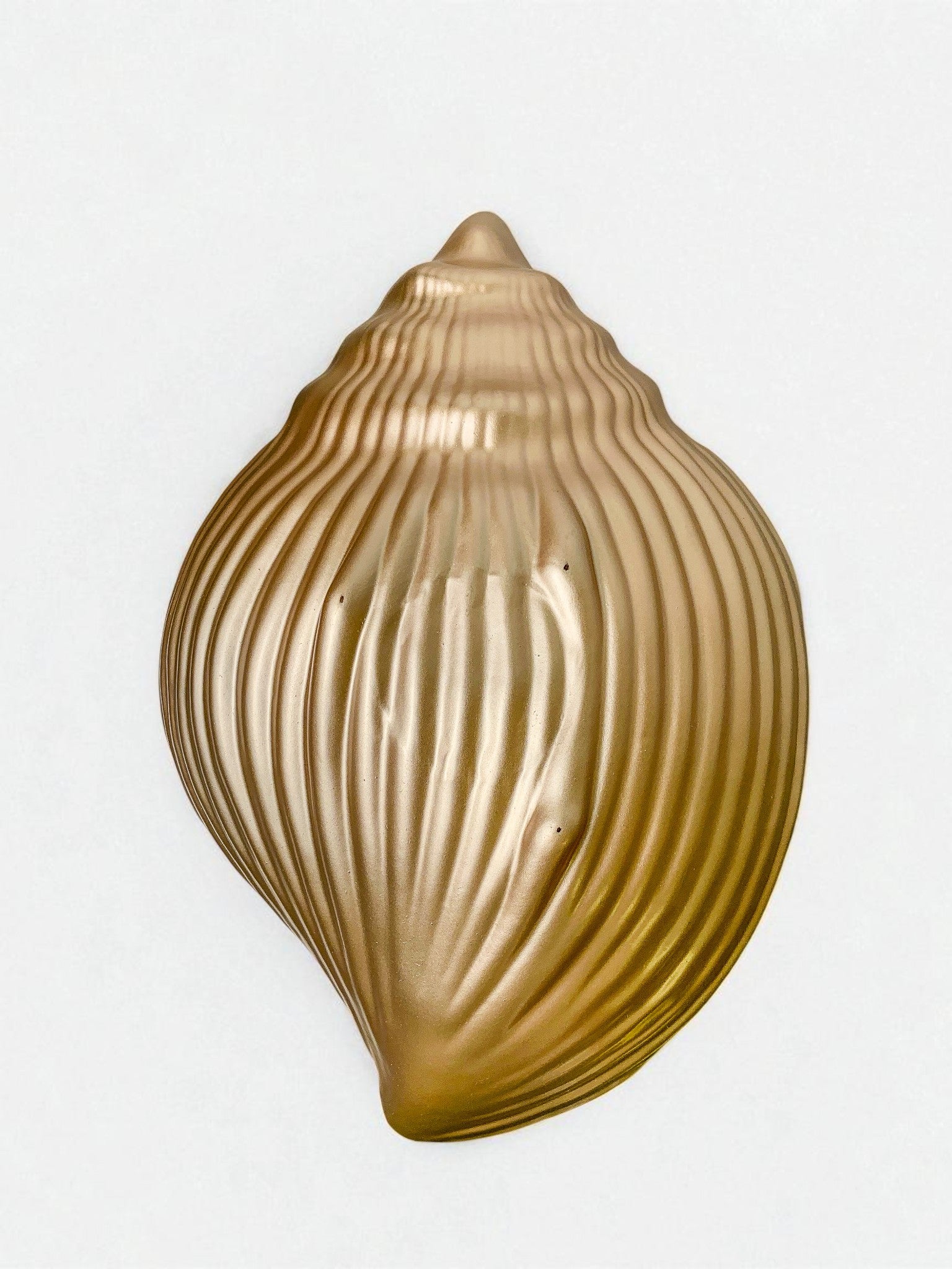 Large Murano Glass Shell Centerpiece Bowl, Amber Iridescent, Italy, 1980s