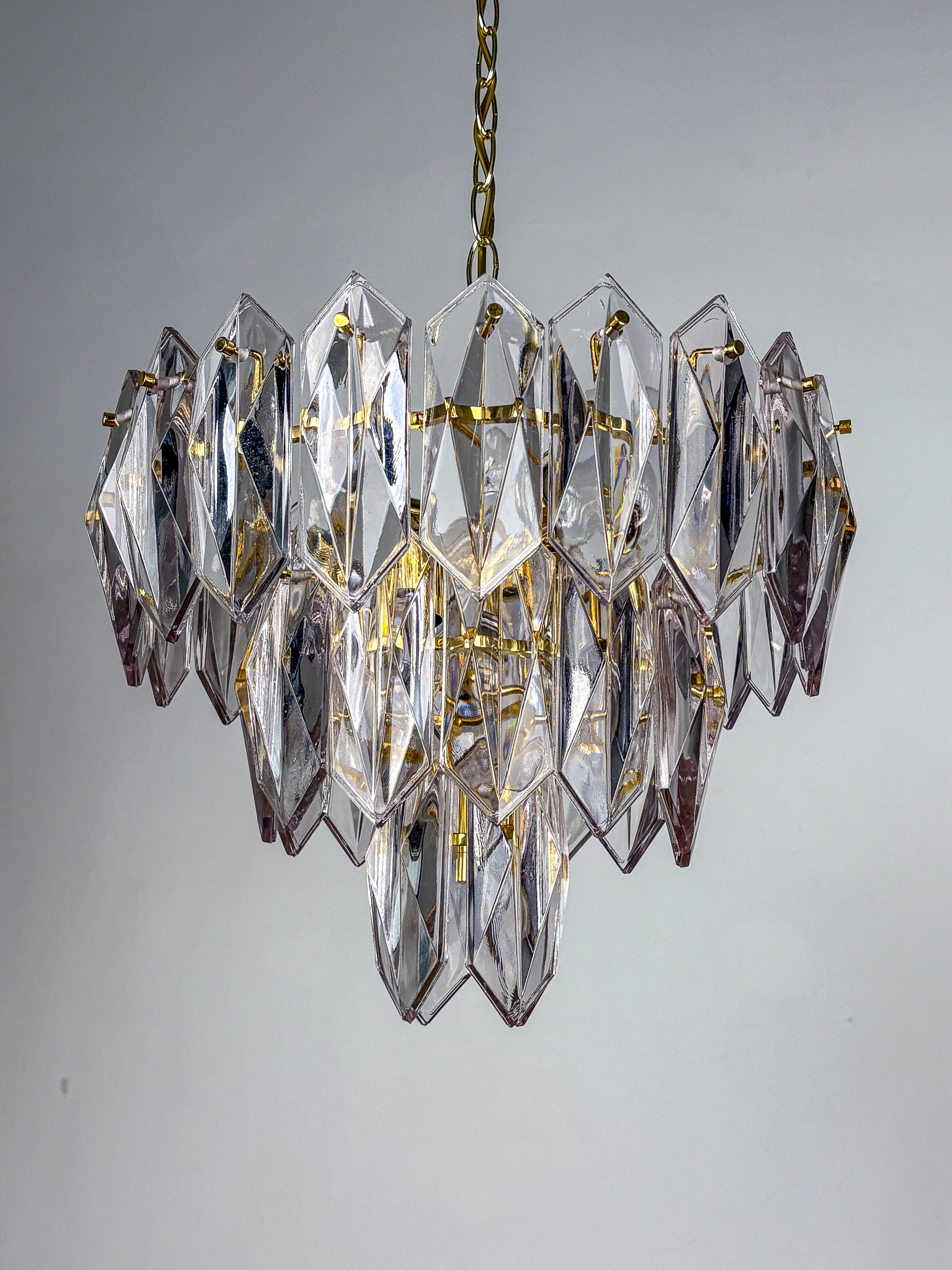 JT Kalmar chandelier, cut glass, 3 levels, Austria, 1970's