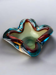 Sommerso trinket tray by Flavio Poli for Seguso, Murano glass, Italy, 1970's