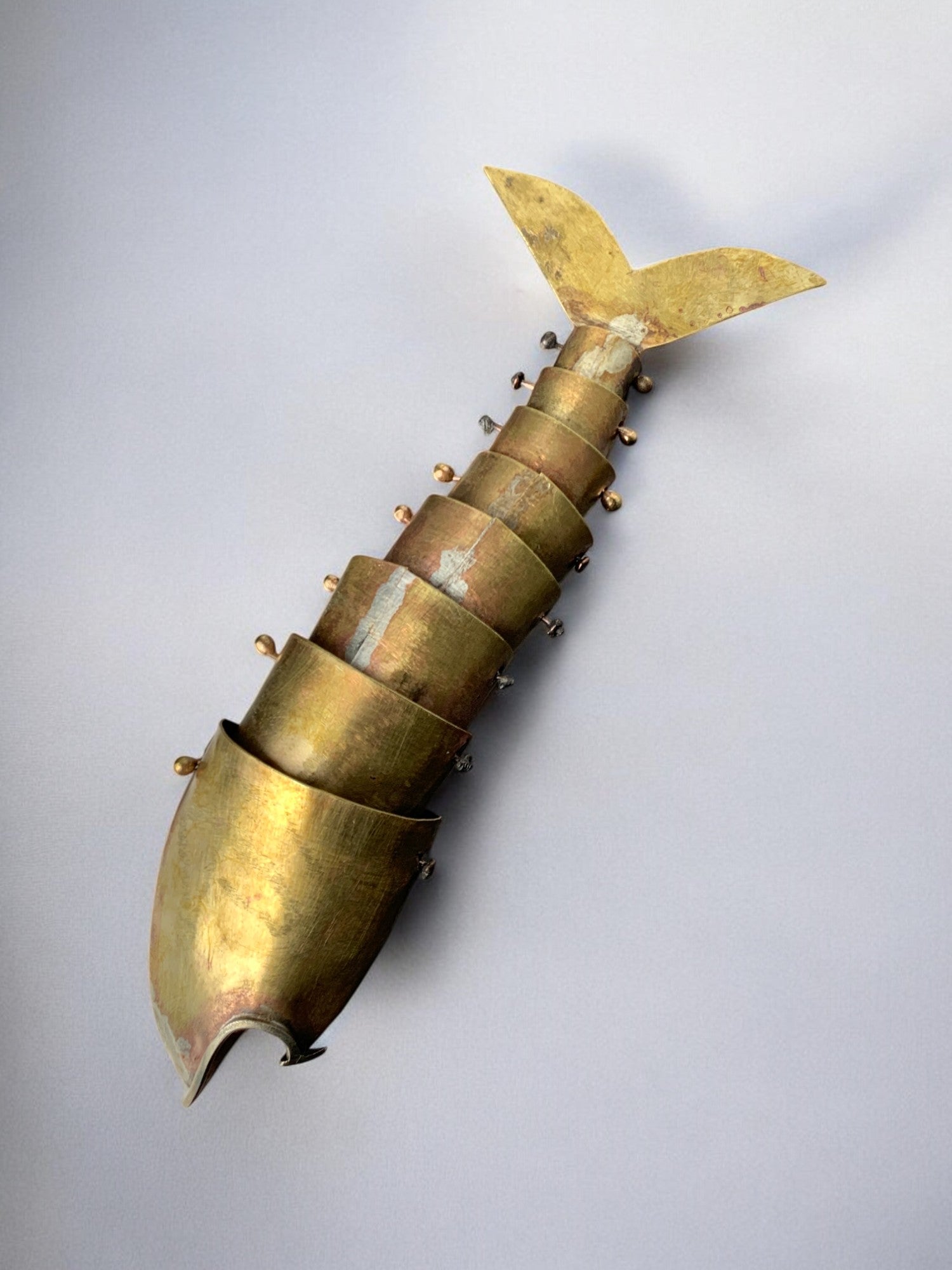 Burtalist articulated Fish in brass, Mexico, 1980's