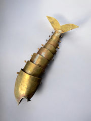Burtalist articulated Fish in brass, Mexico, 1980's