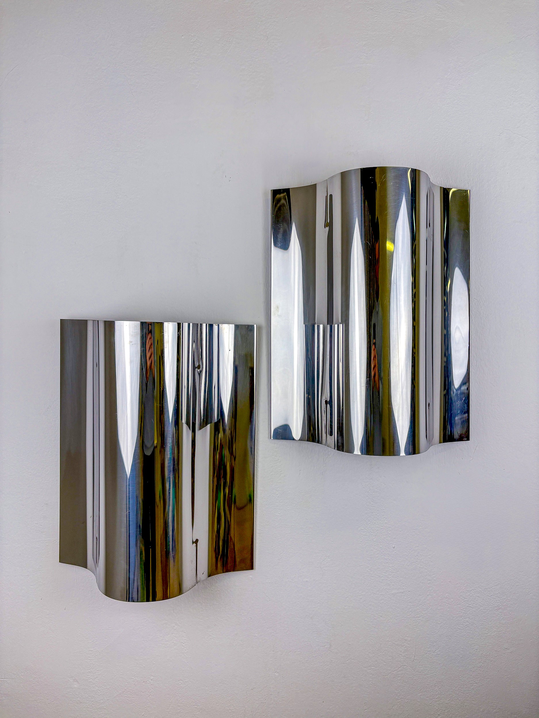 Pair of Space-Age wall Sconces by Sagim, Italy, 1970's