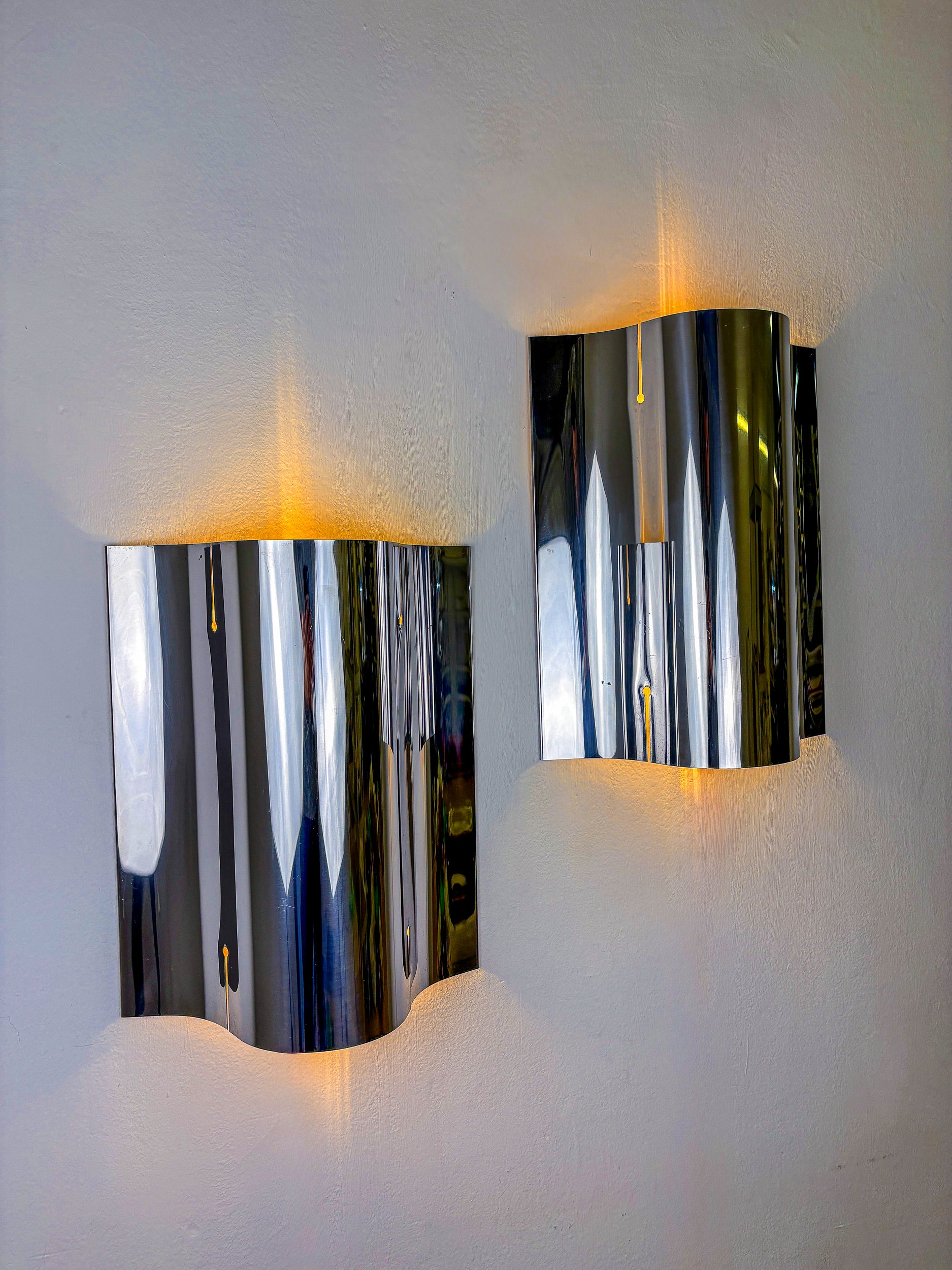 Pair of Space-Age wall Sconces by Sagim, Italy, 1970's