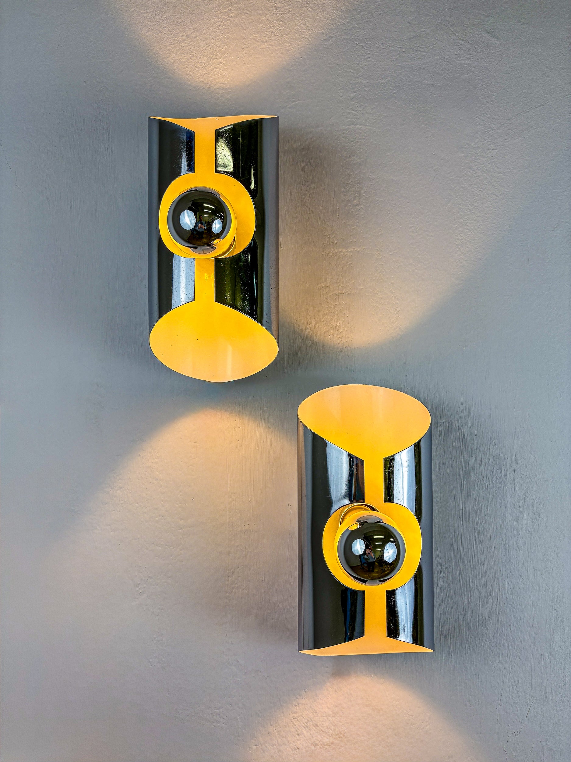Pair of Space-Age wall Sconces, Max Sauze's style, France, 1970's
