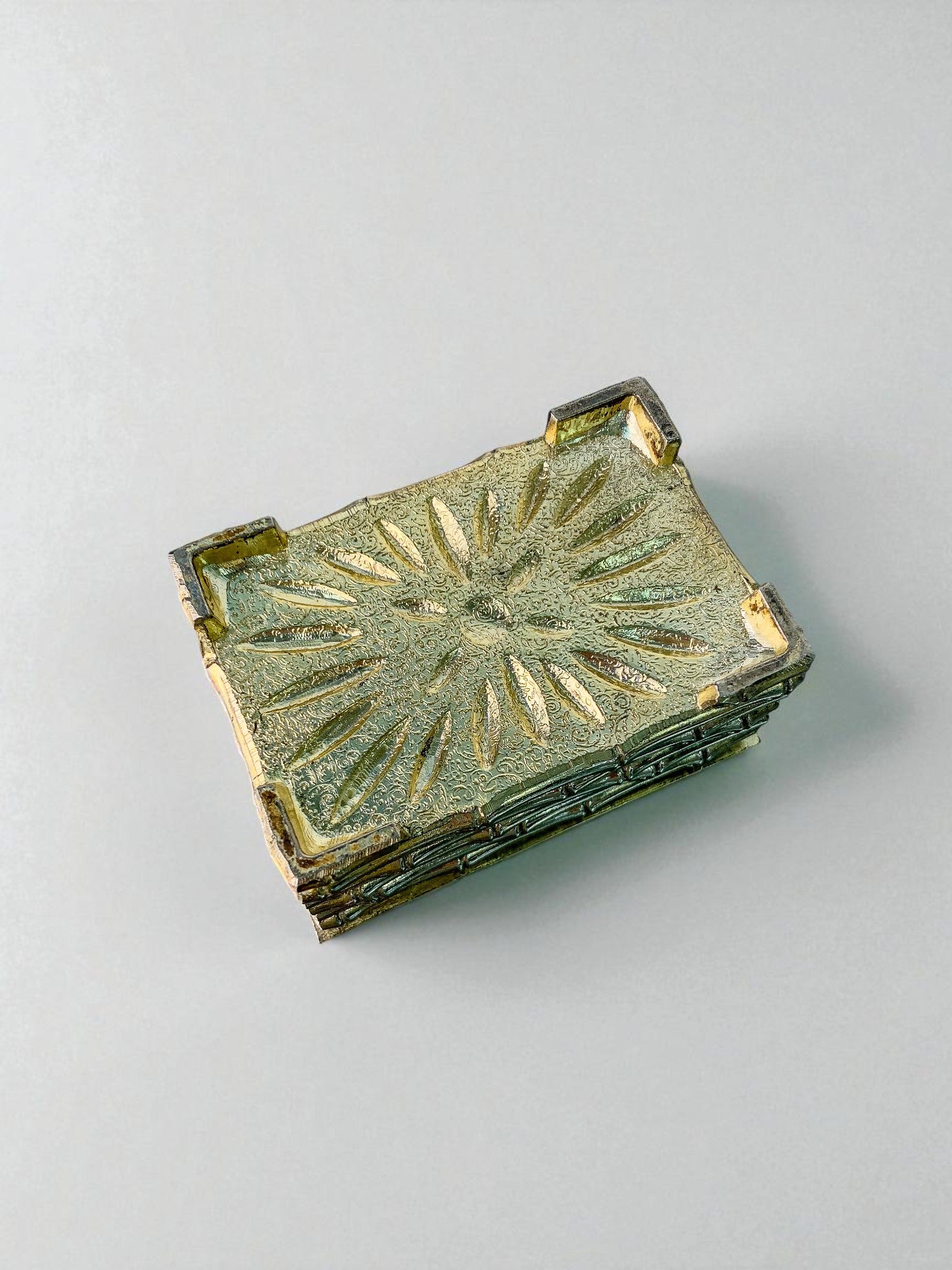Maison Baguès Silver-Plated Faux Bamboo Box, France, Circa 1960s