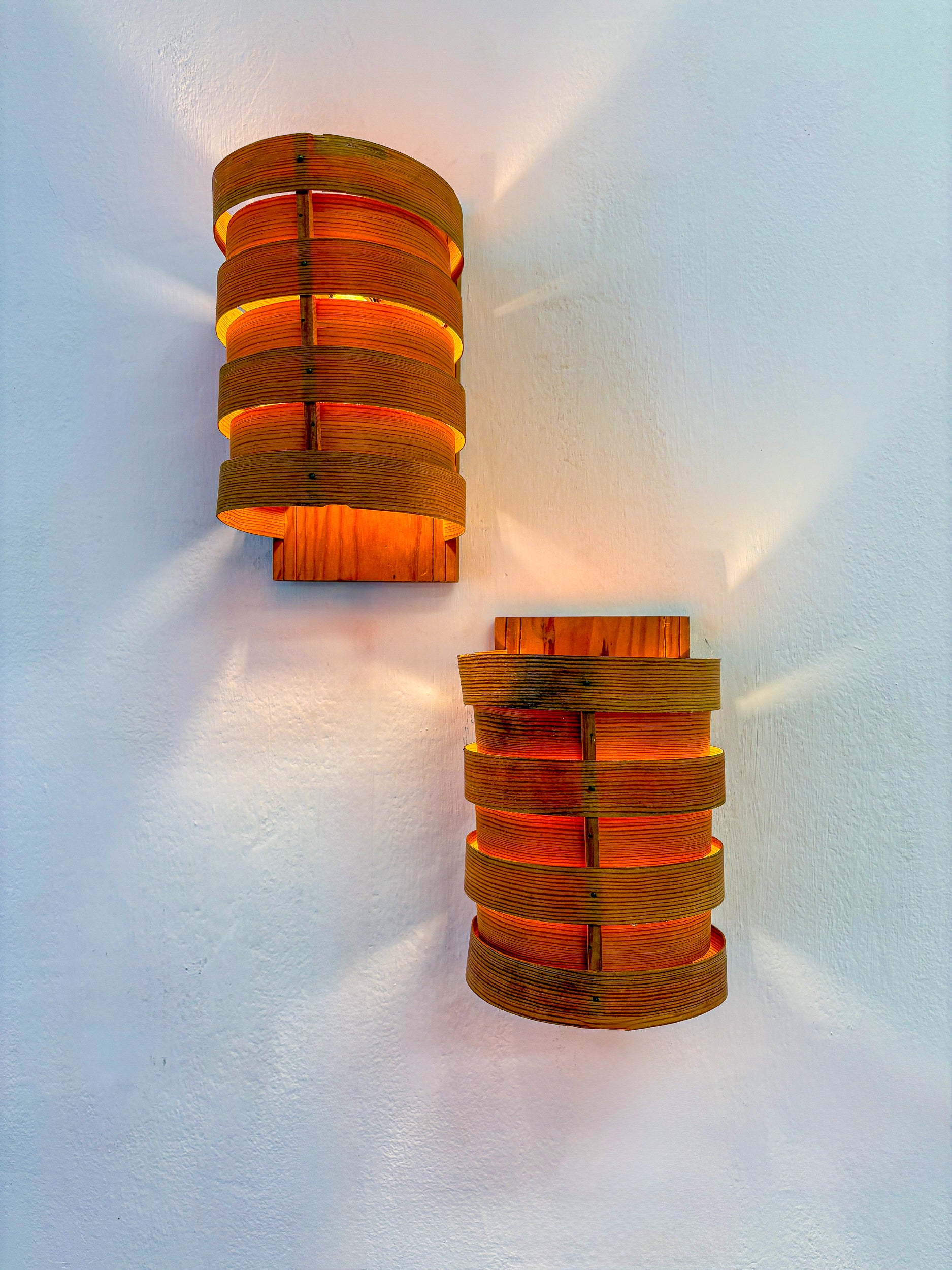 Pair of Hans Agne Jakobsson Pine Wall Lights for Markaryd, Sweden, 1970's
