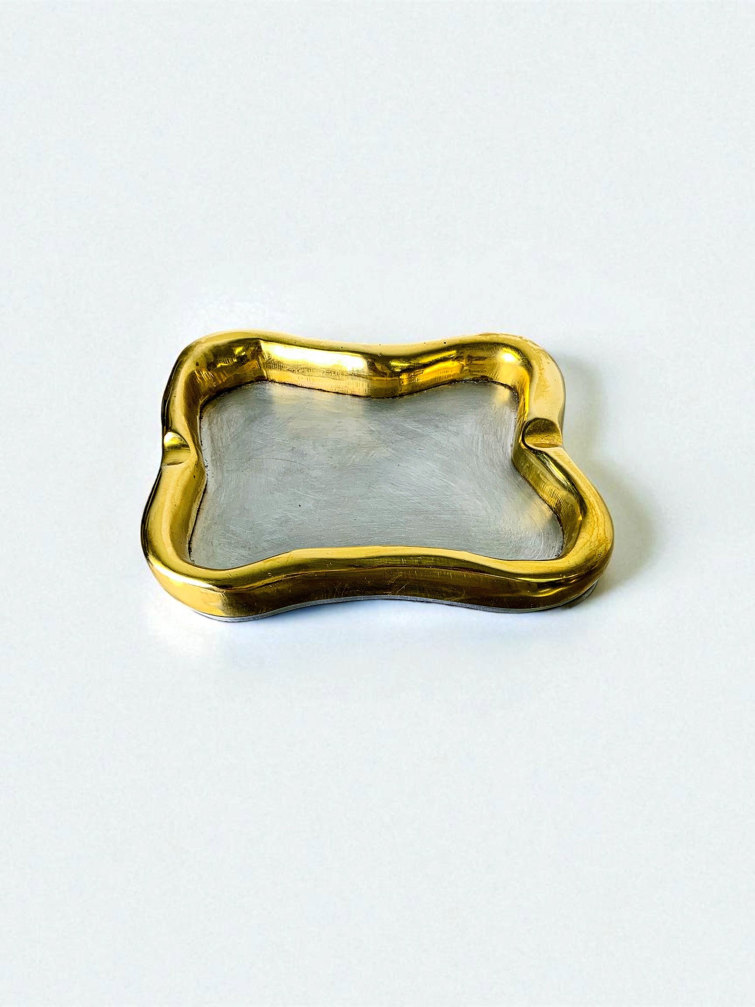 David Marshall Brutalist ashtray, bronze and brass, 1970's