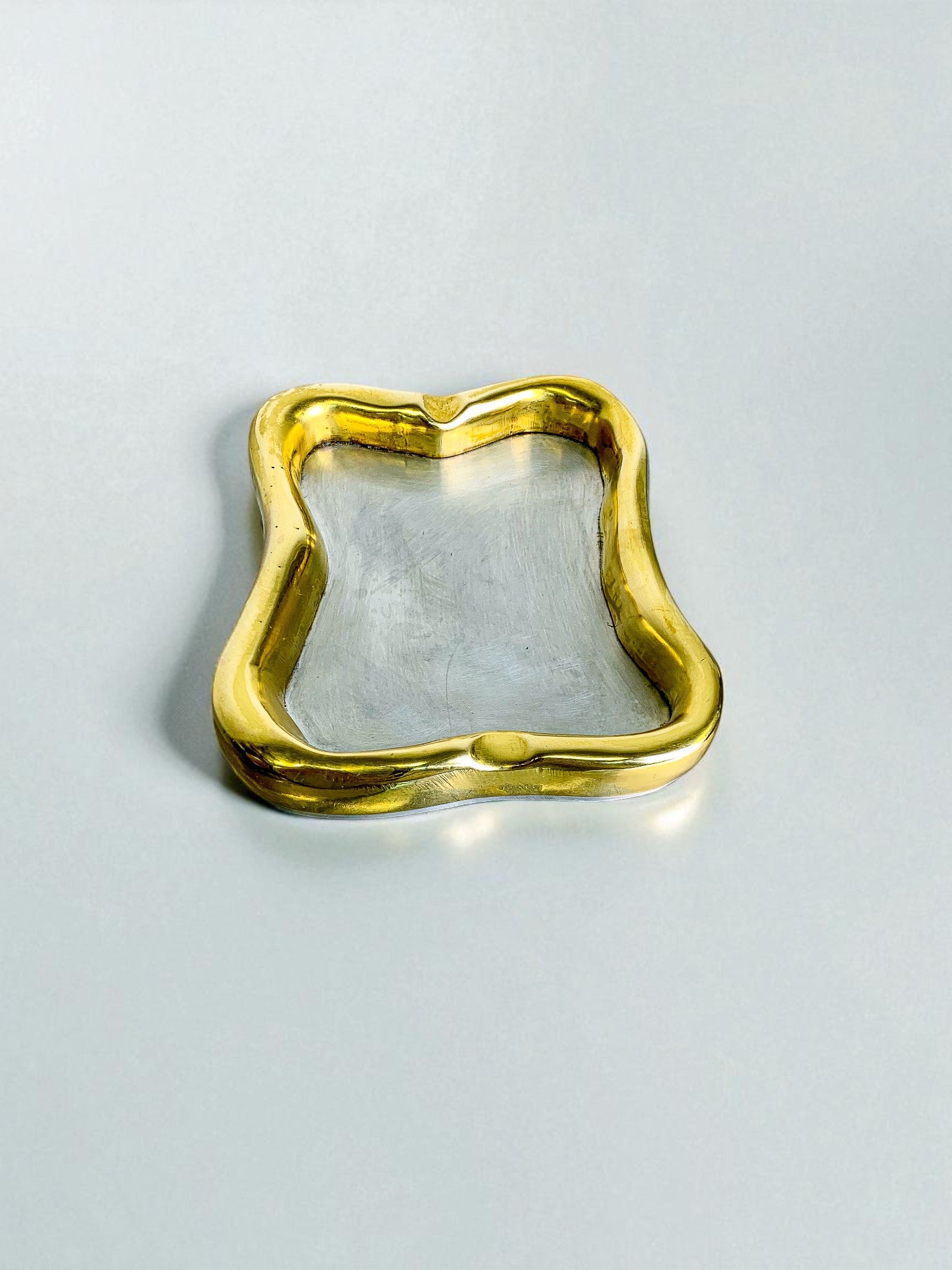 David Marshall Brutalist ashtray, bronze and brass, 1970's