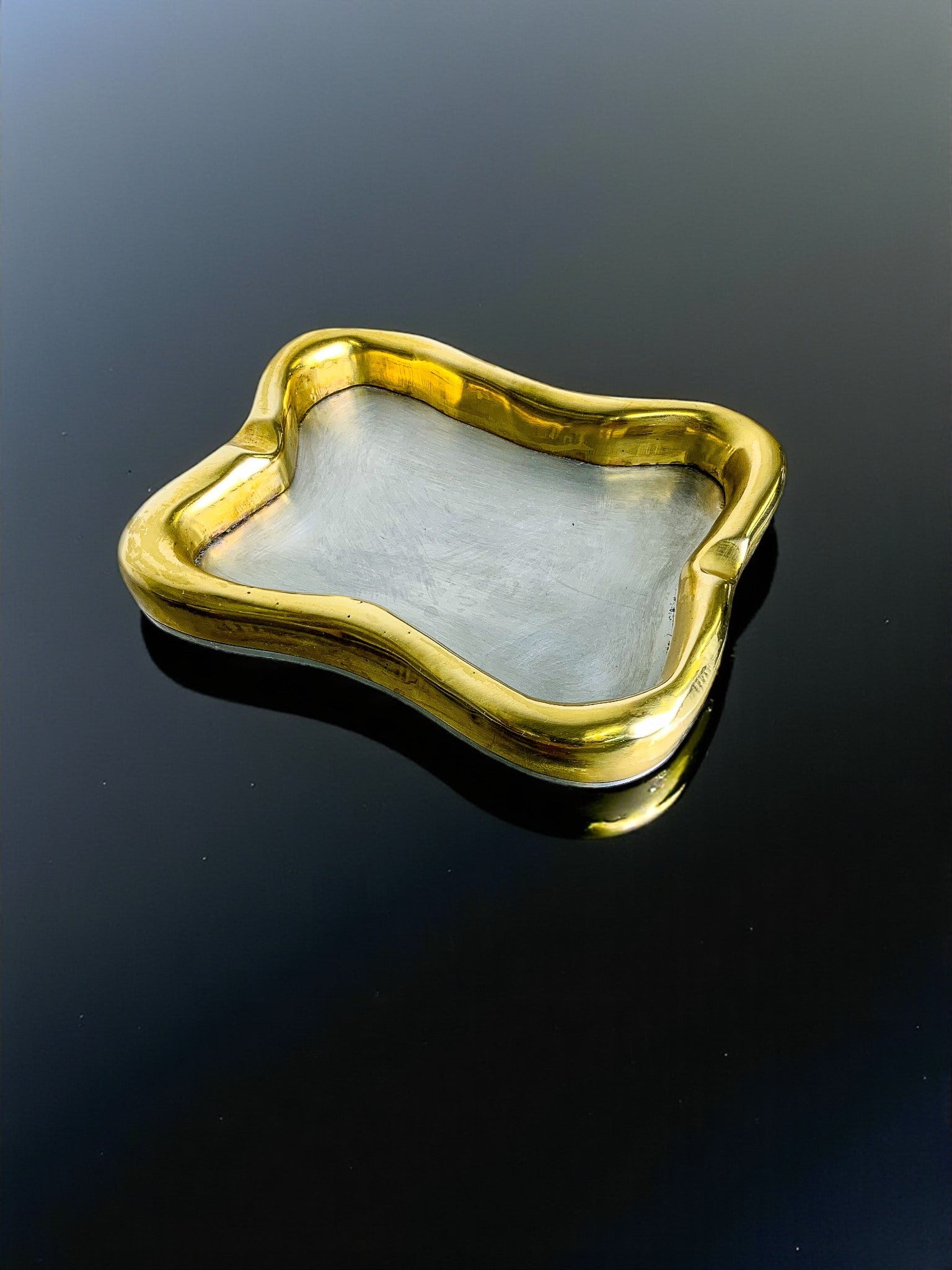 David Marshall Brutalist ashtray, bronze and brass, 1970's