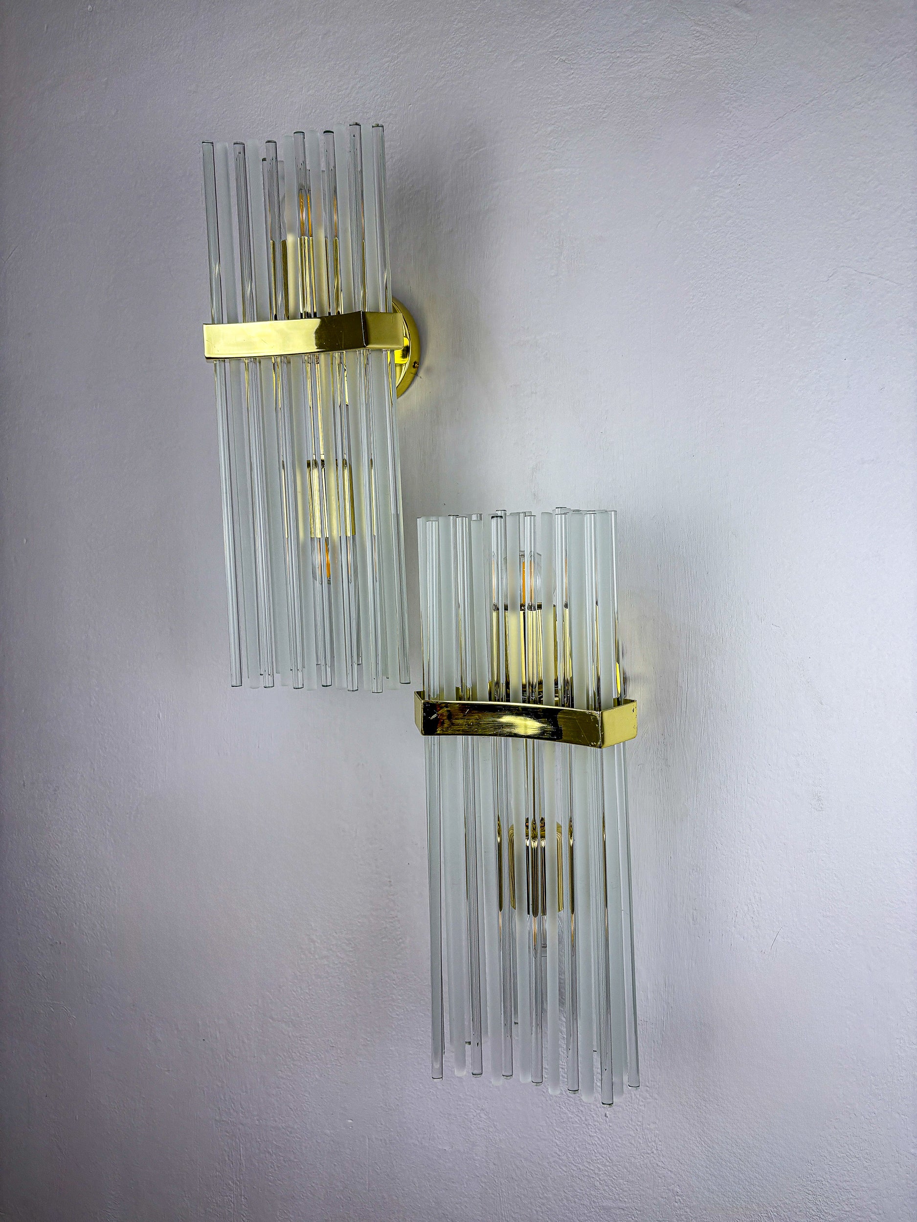 Pair of wall lights from Sciolari for Lightolier, Circa 1970's, Italy