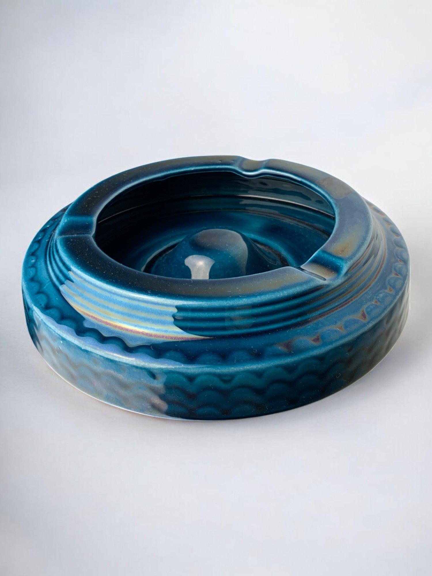 Manises blue Ceramic Ashtray, Spain, 1970's