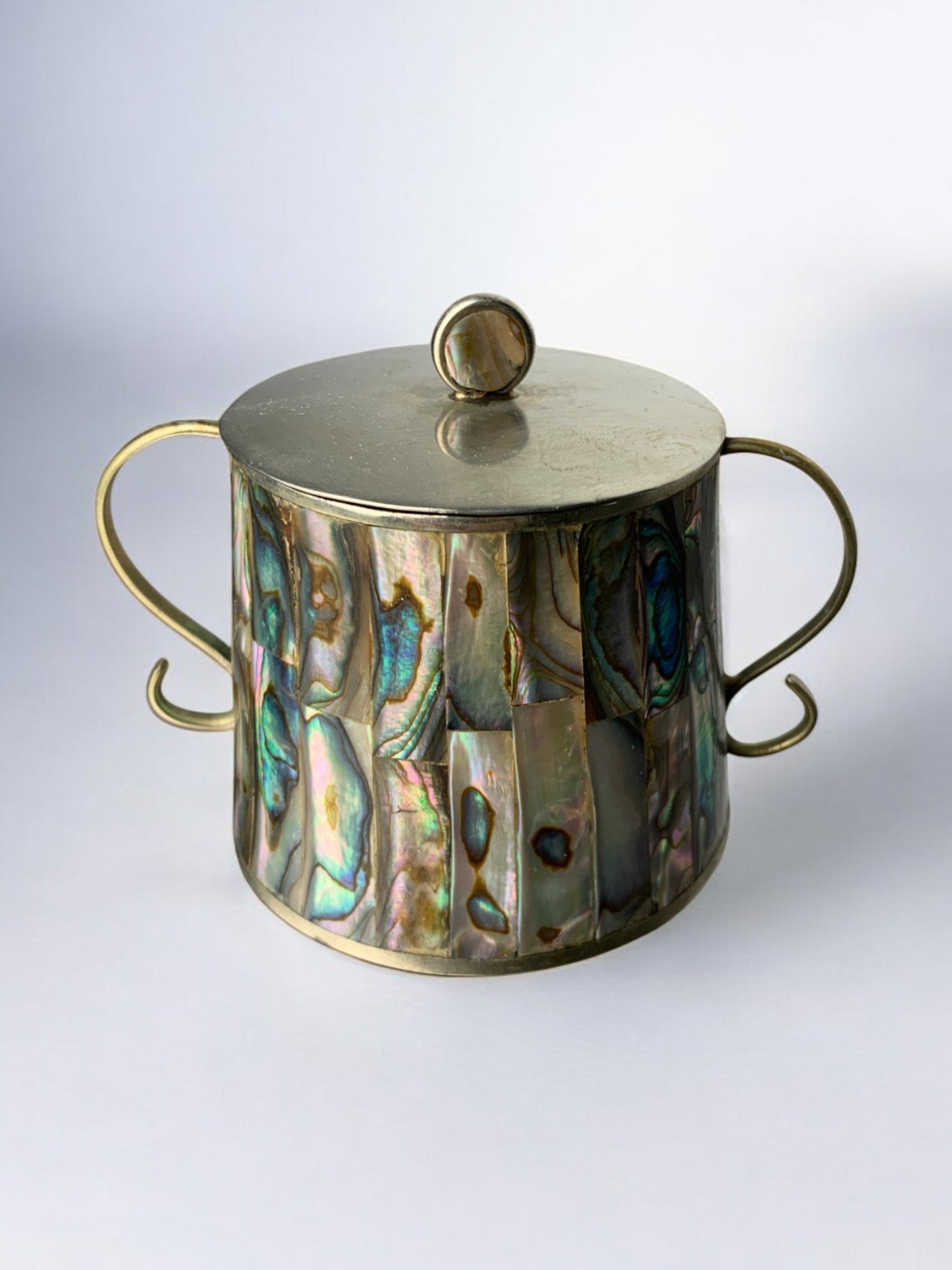 Abalone shell & Alpaca jar, Mexico, 1980's