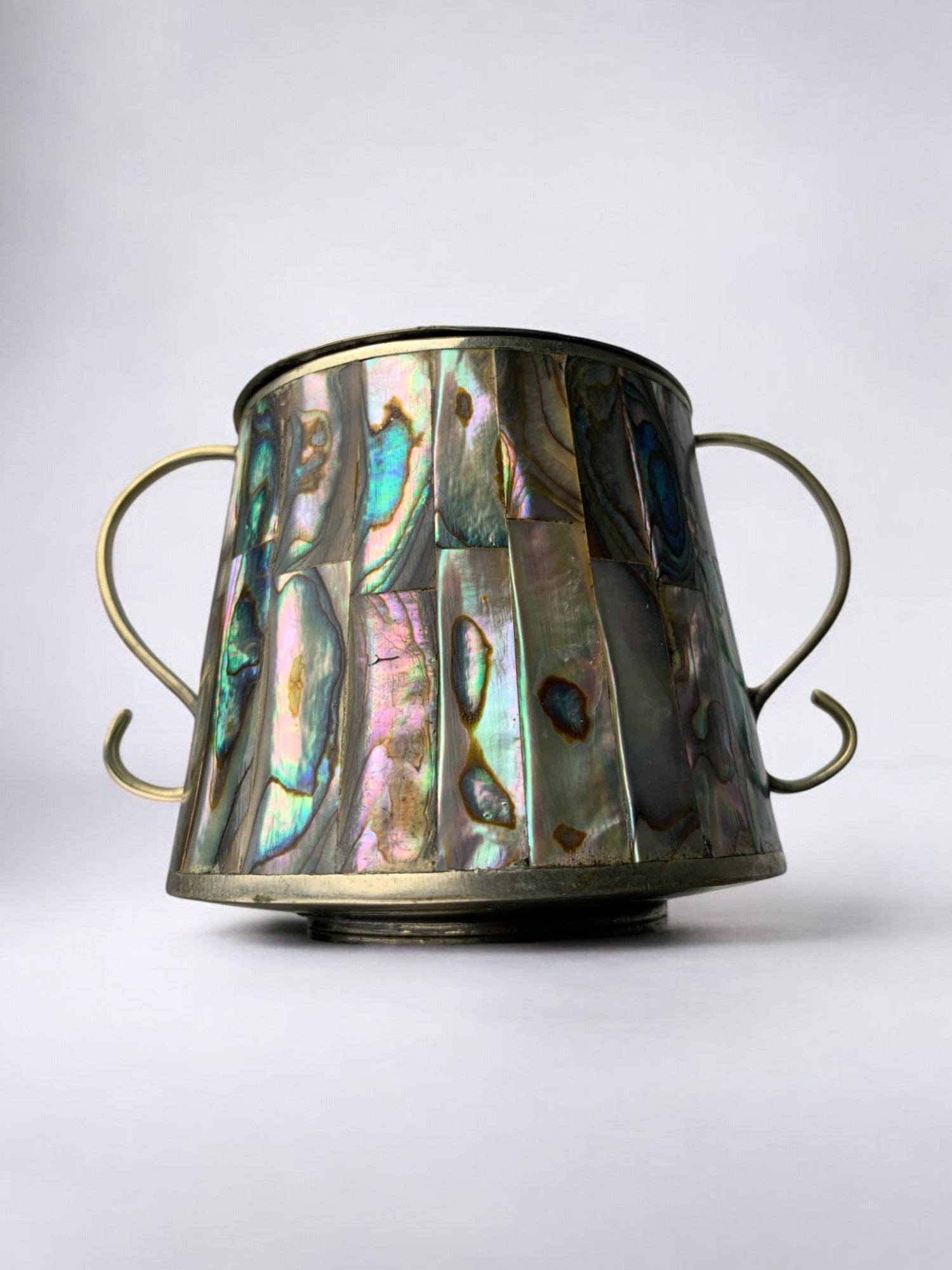 Abalone shell & Alpaca jar, Mexico, 1980's