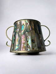 Abalone shell & Alpaca jar, Mexico, 1980's