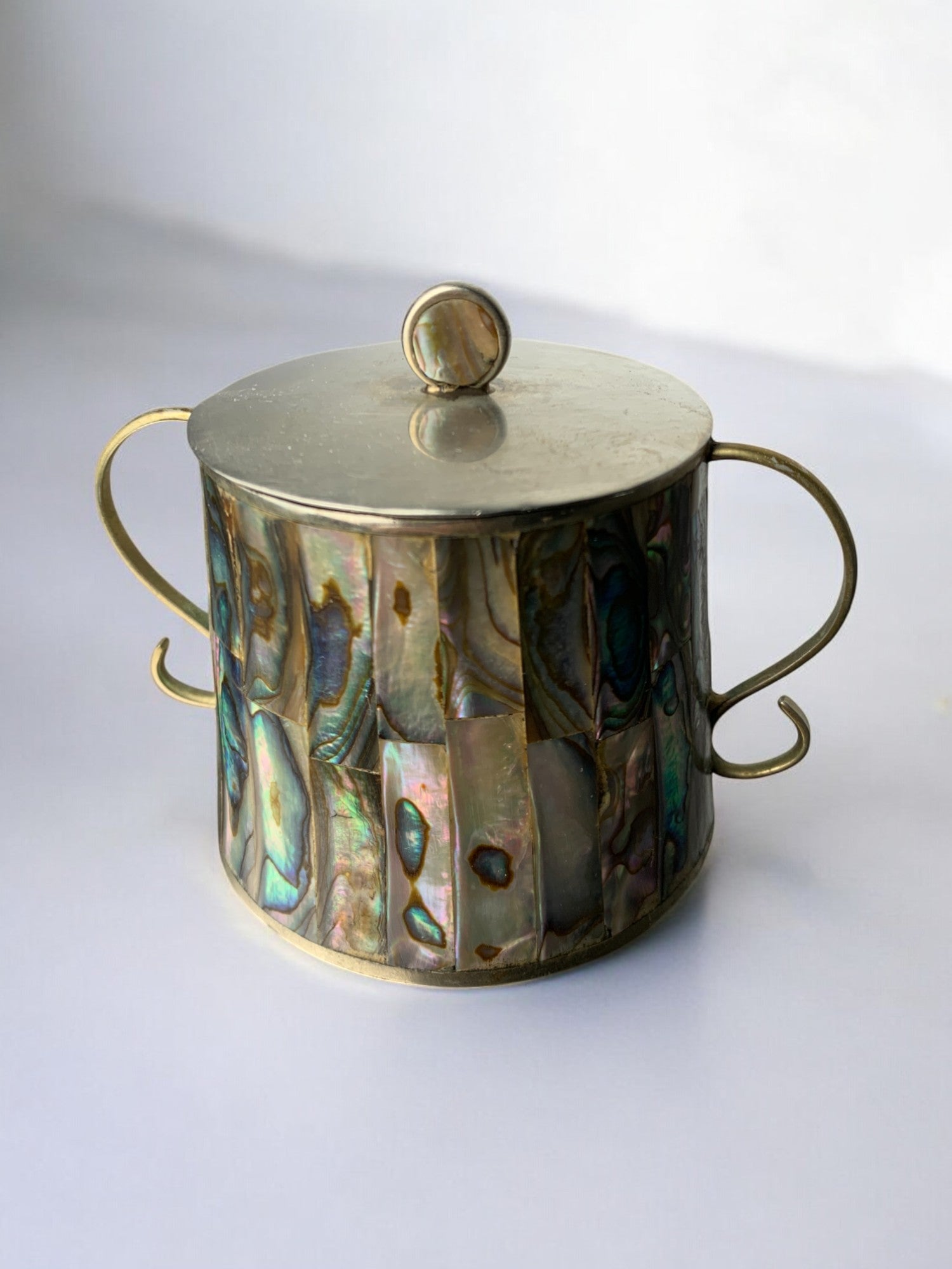 Abalone shell & Alpaca jar, Mexico, 1980's