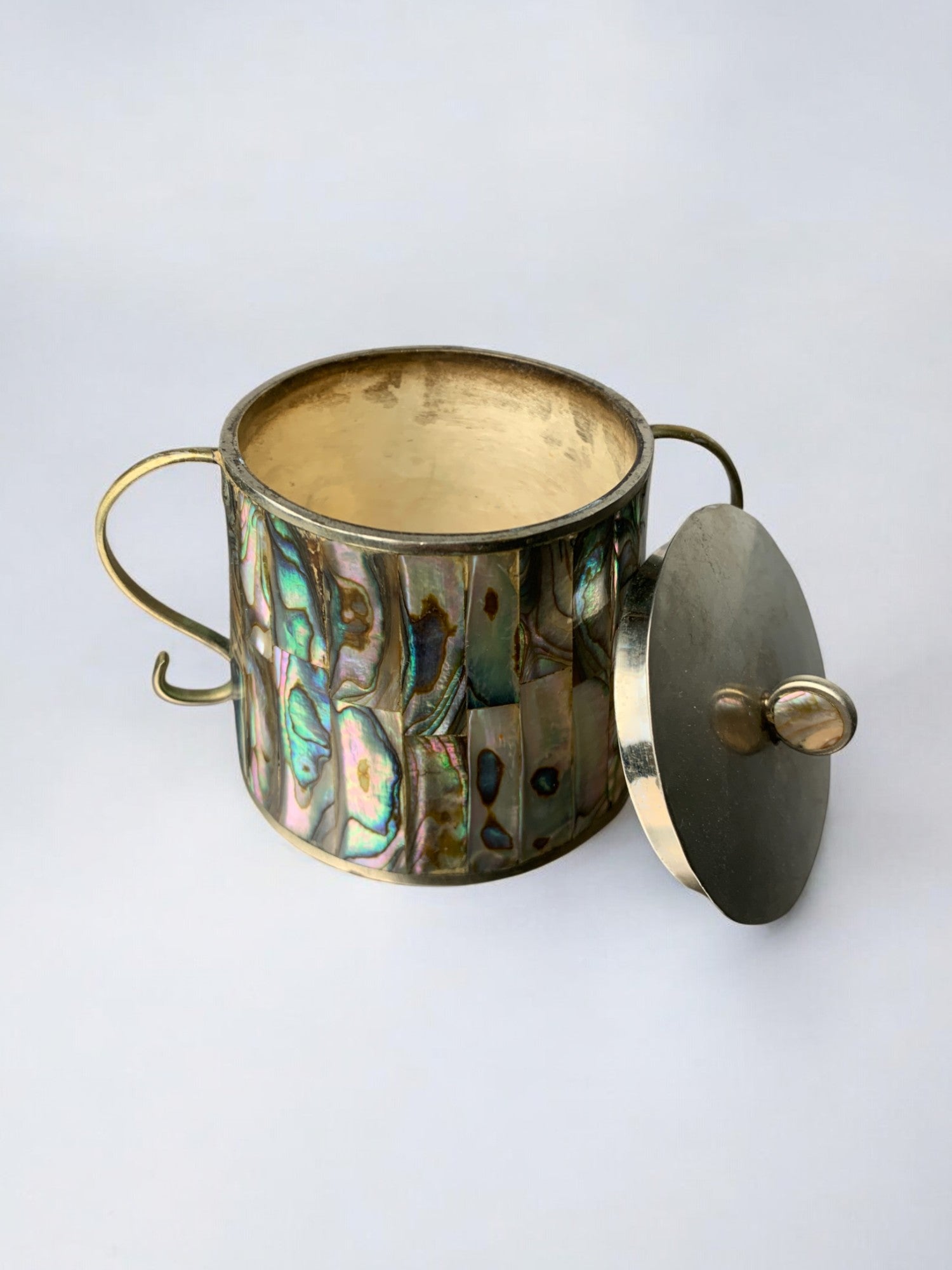 Abalone shell & Alpaca jar, Mexico, 1980's