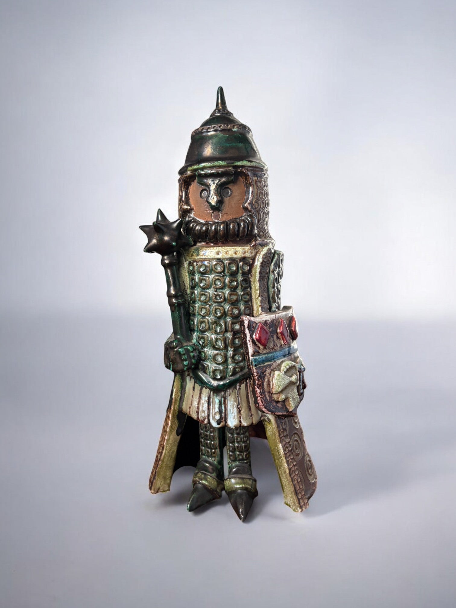 Ceramic Knight Sculpture, Vallauris, France, 1970's